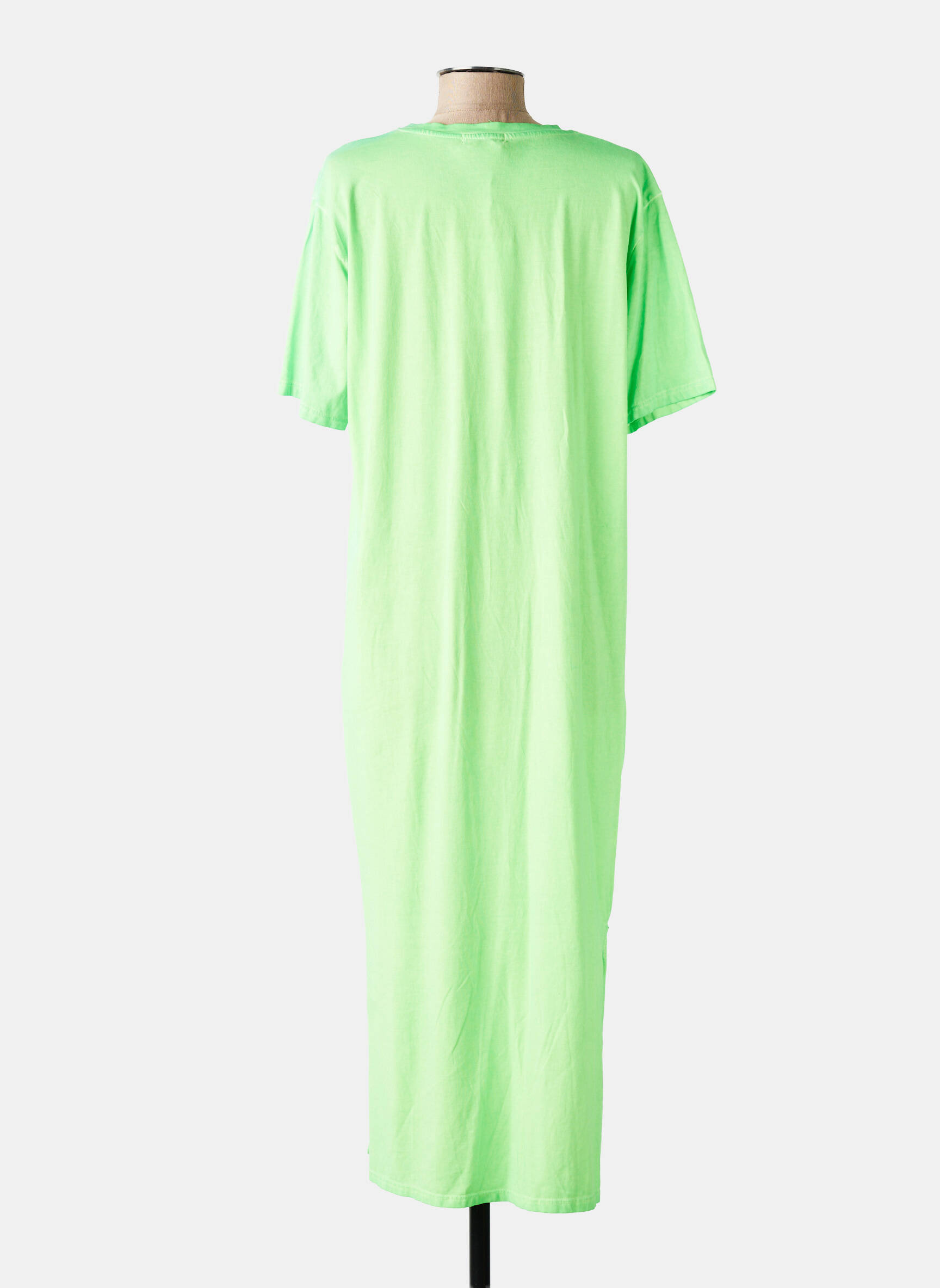 Robe longue manches courtes manches courtes vert FARFALLA femme