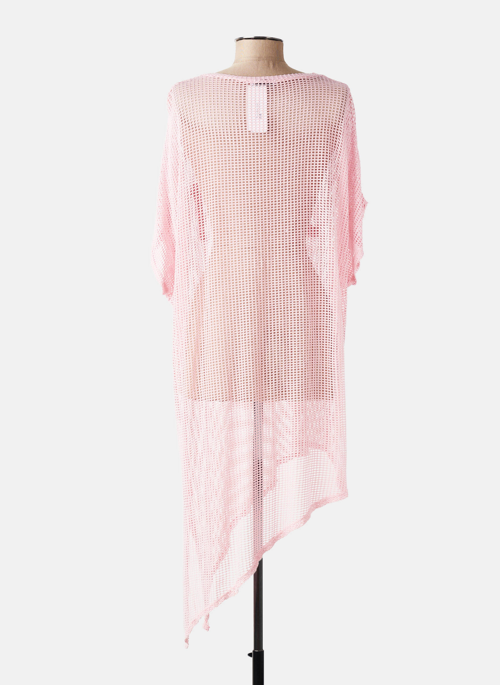 Tunique manches courtes légère et transparente rose NEW COLLECTION femme