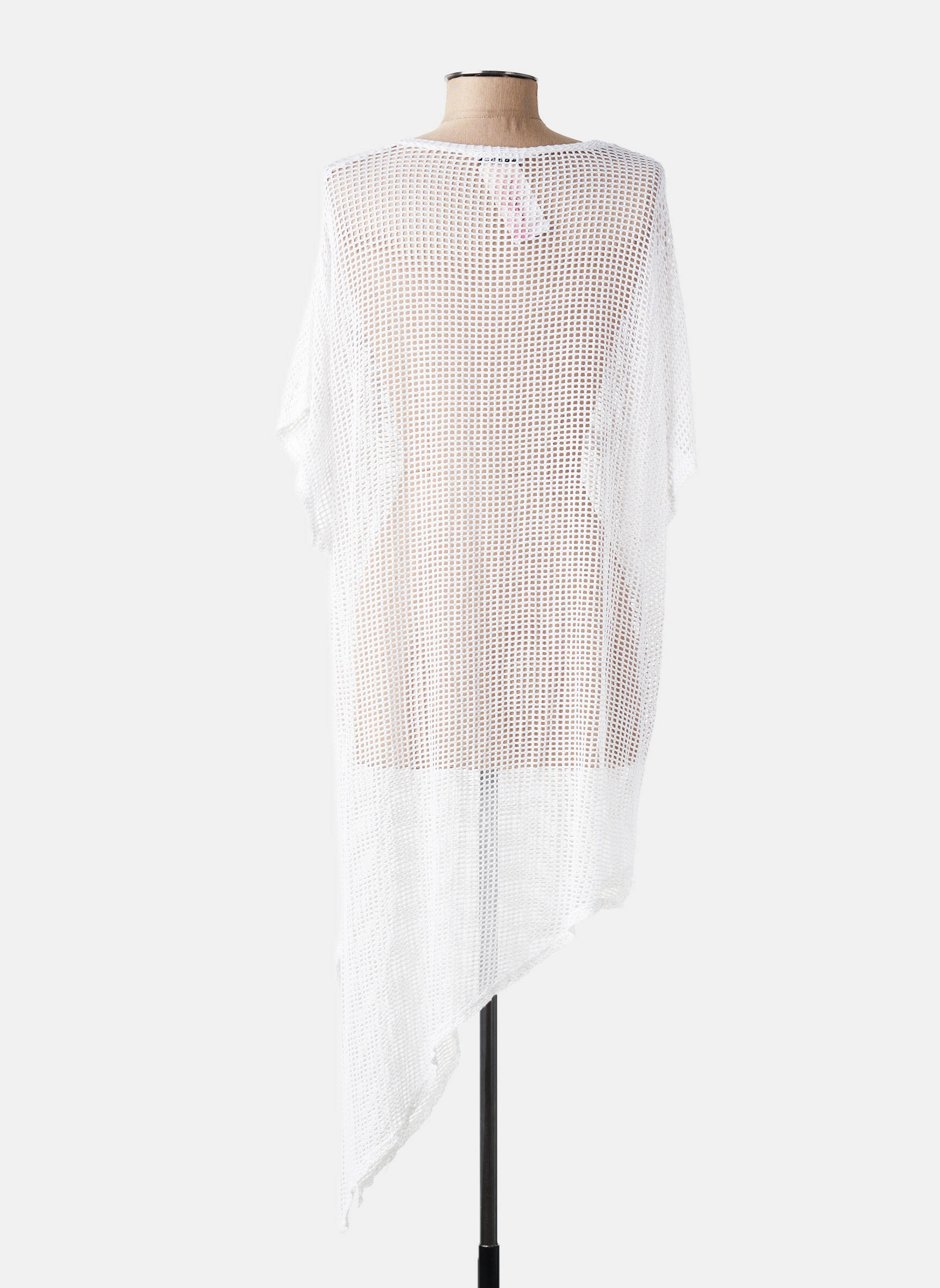 Tunique manches courtes légère et transparente blanc NEW COLLECTION femme