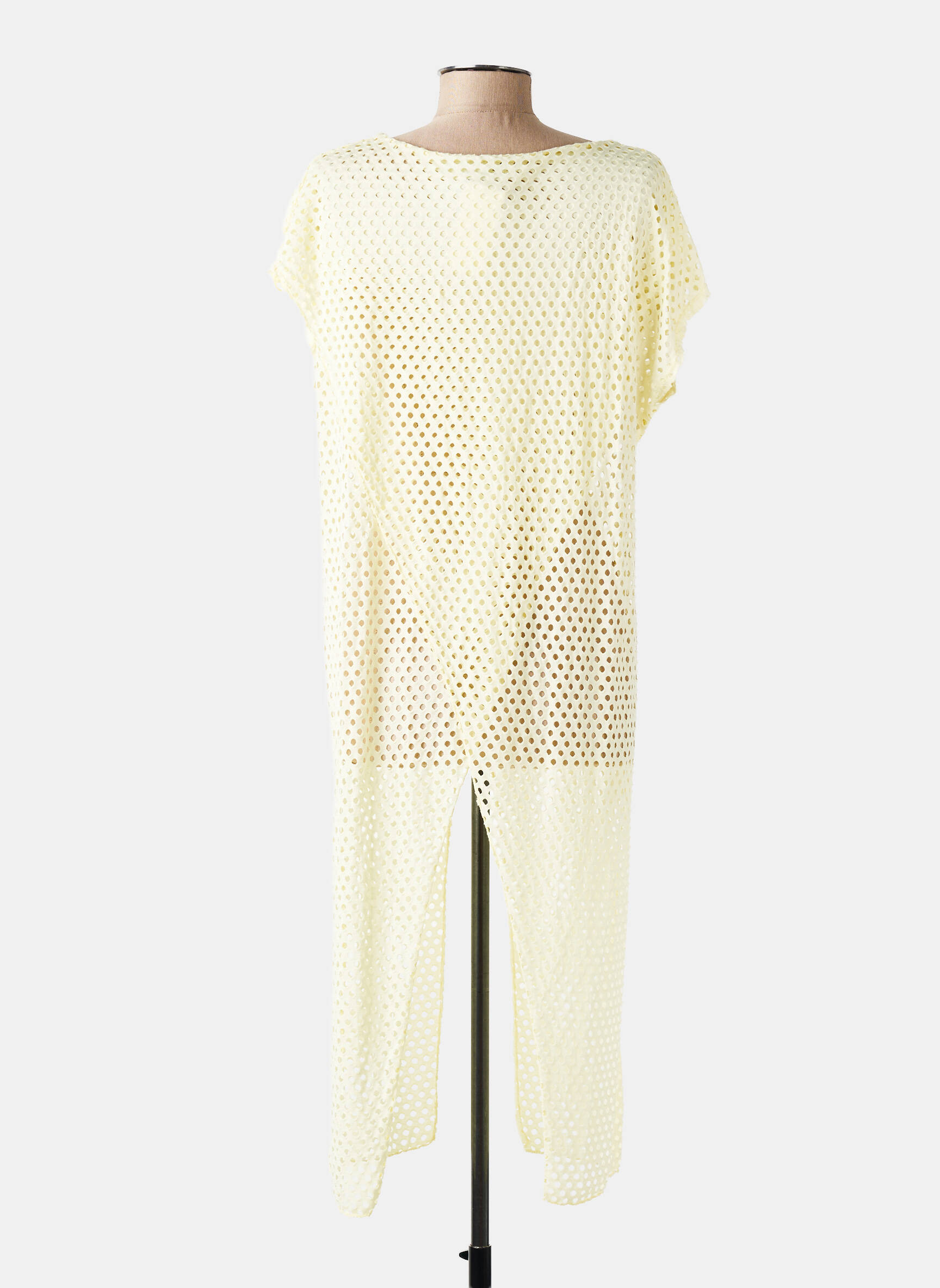 Tunique manches courtes légère et transparente jaune NEW COLLECTION femme