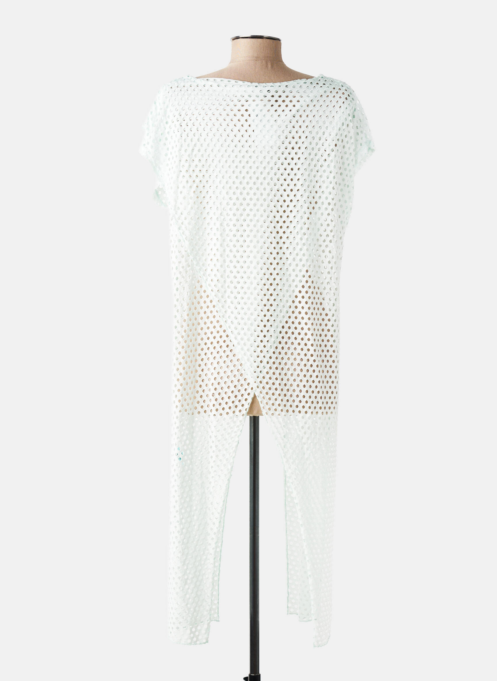 Tunique manches courtes légère et transparente blanc NEW COLLECTION femme