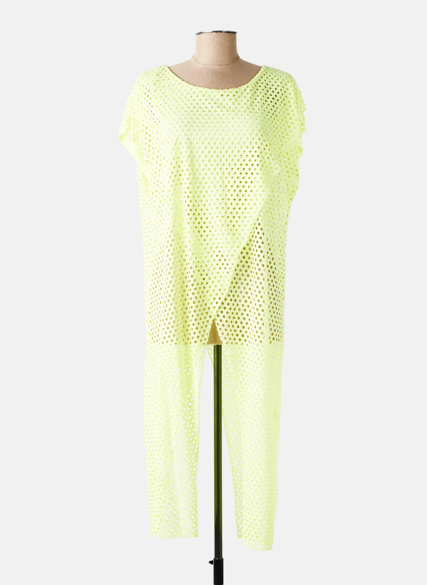 Tunique manches courtes légère et transparente jaune fonce NEW COLLECTION femme