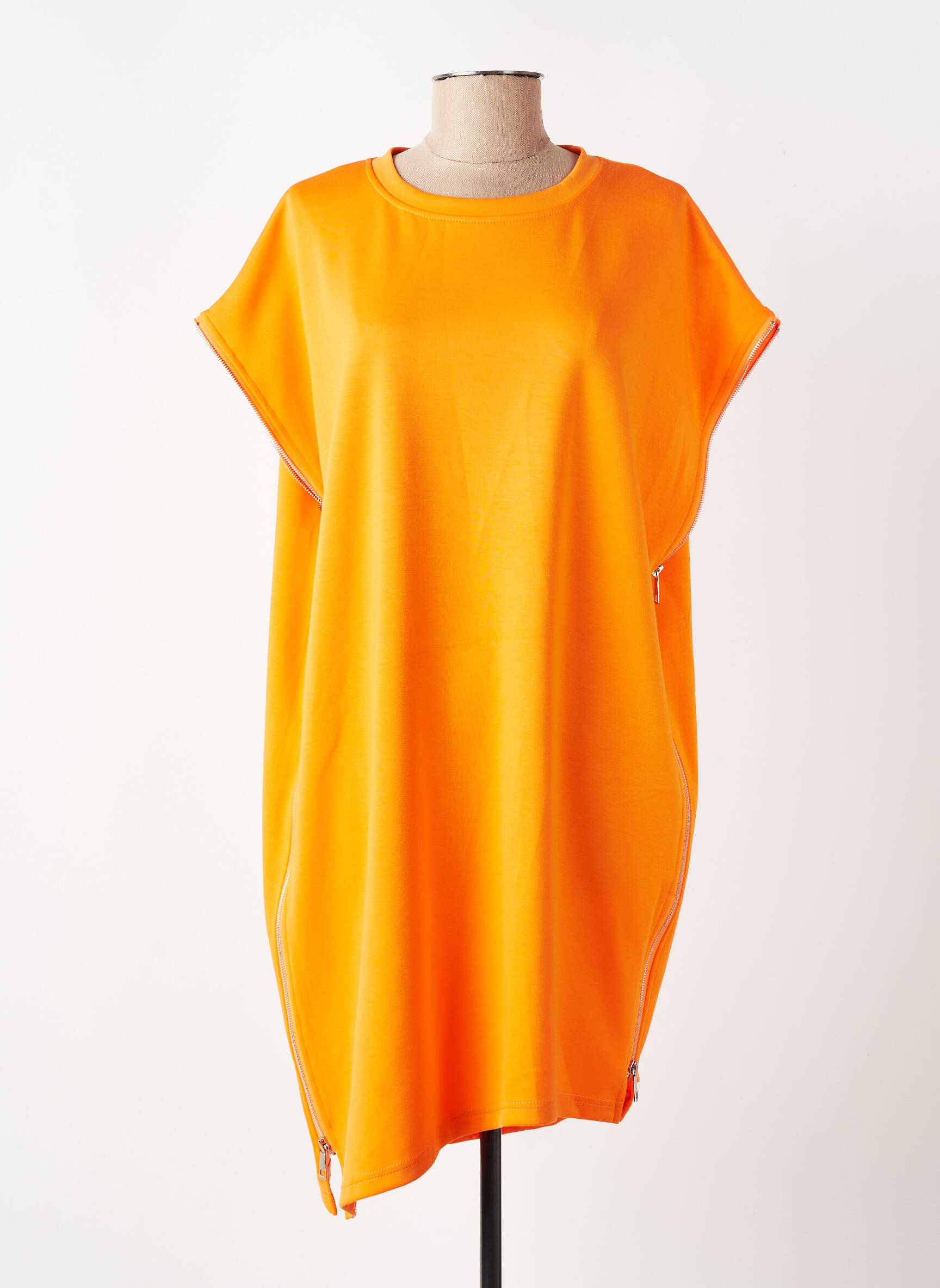 Robe courte manches courtes manches courtes orange FLY OUT femme