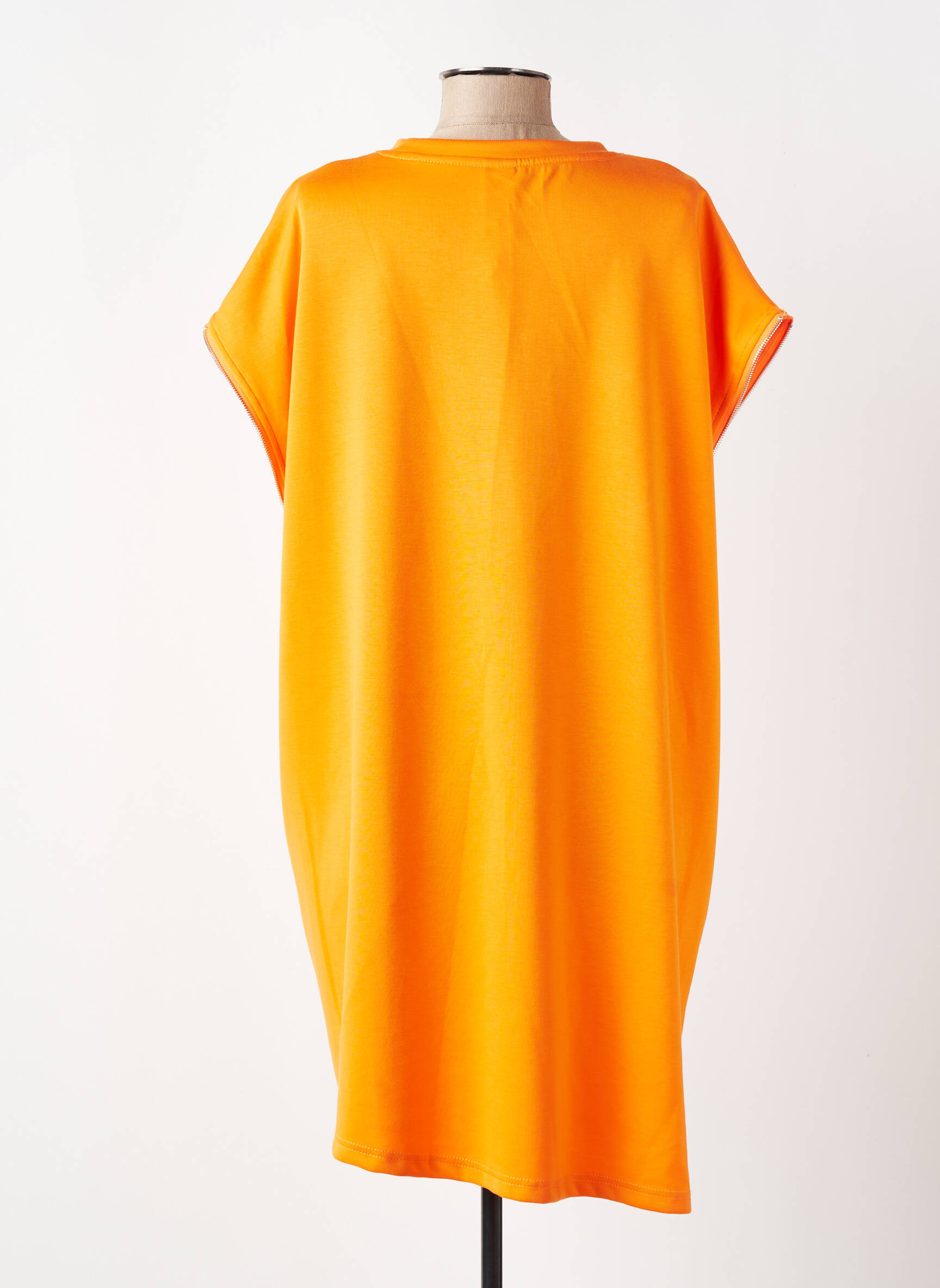 Robe courte manches courtes manches courtes orange FLY OUT femme