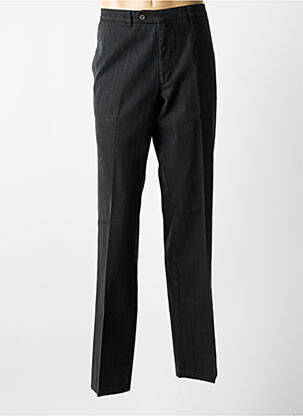 Pantalon droit tissage popeline taille normale noir LUIGI MORINI homme