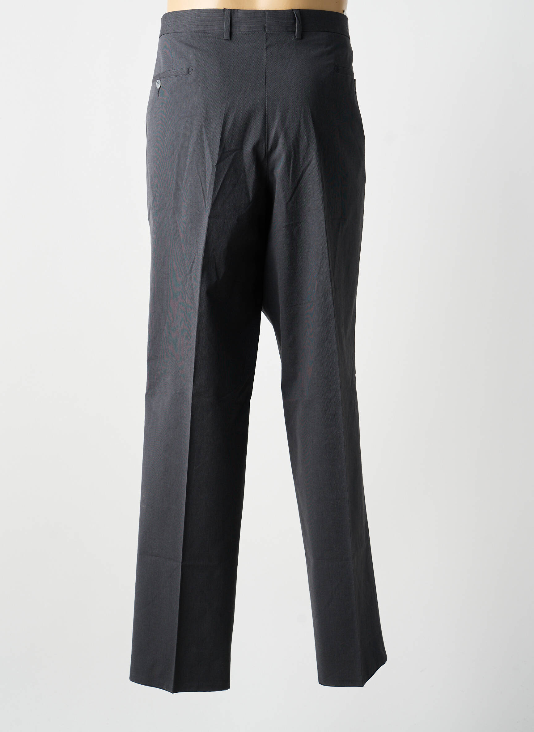 Pantalon droit fermeture zippée sous rabat avec crochet taille normale gris DANIEL HECHTER homme