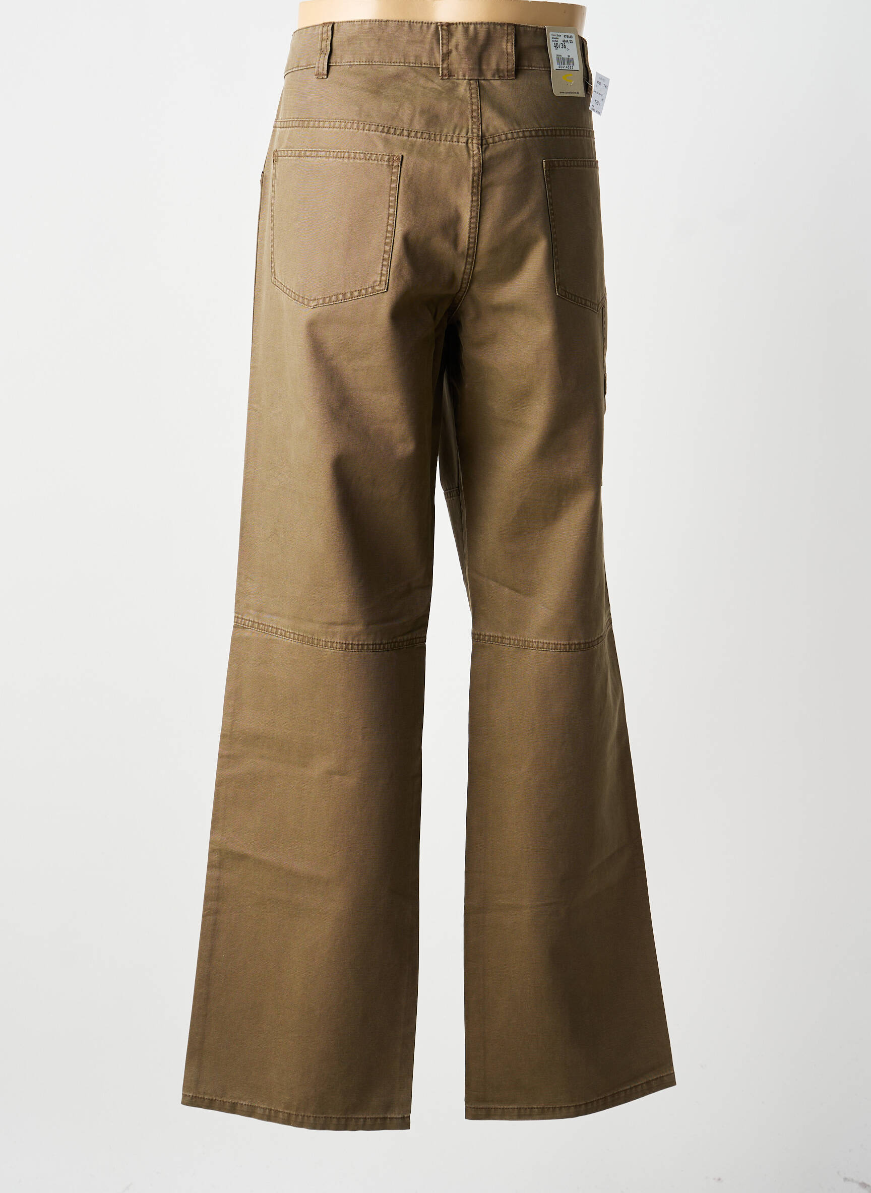 Pantalon droit tissage popeline taille normale marron CAMEL ACTIVE homme