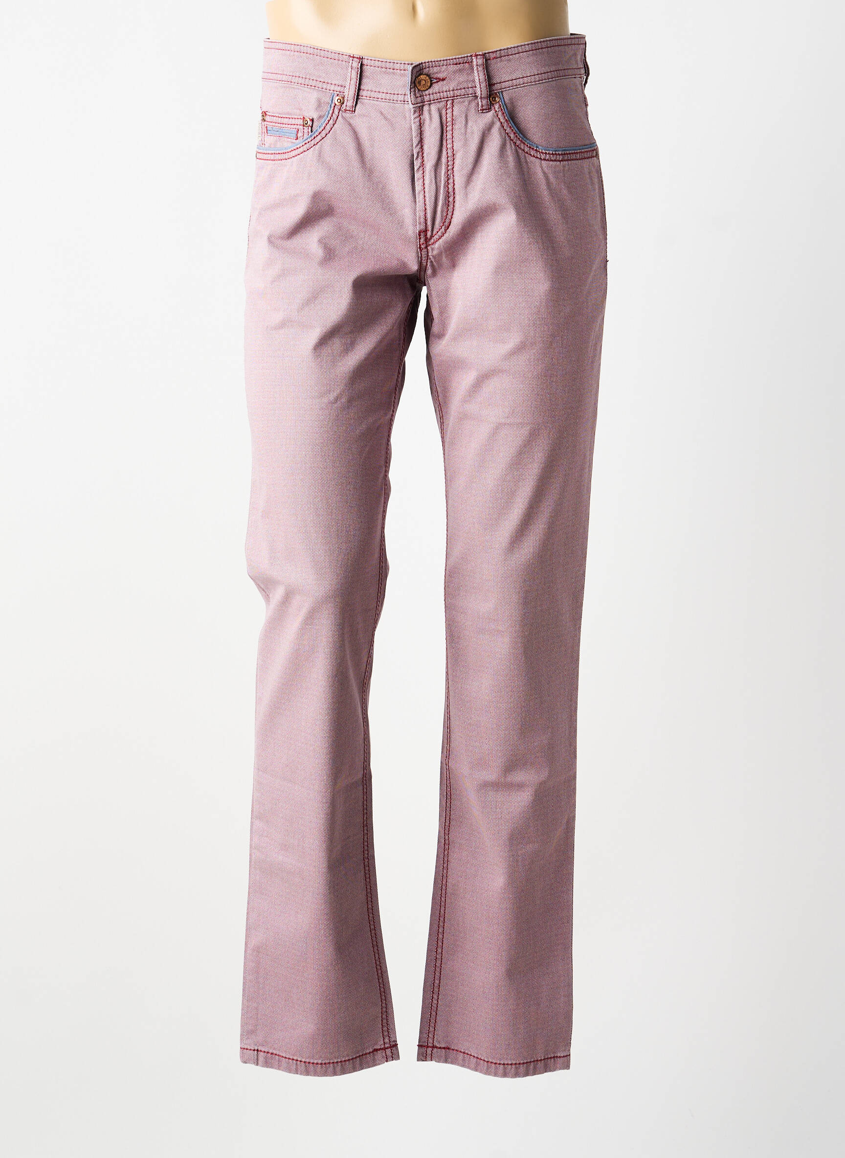 Pantalon droit tissage popeline taille normale rouge DIGEL homme