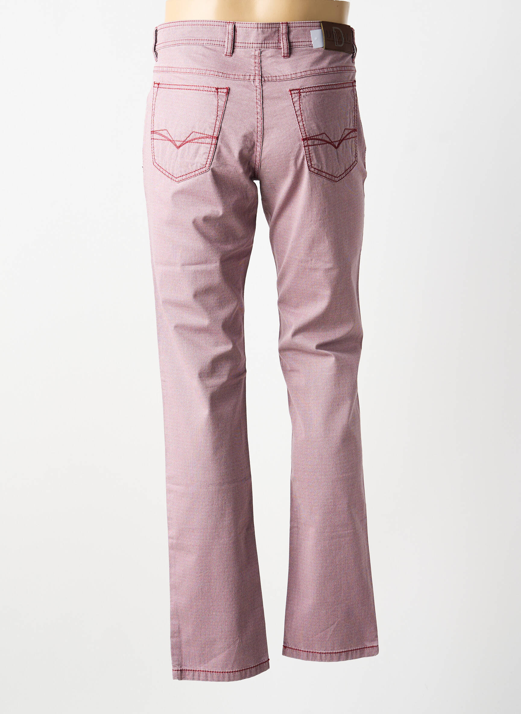 Pantalon droit tissage popeline taille normale rouge DIGEL homme