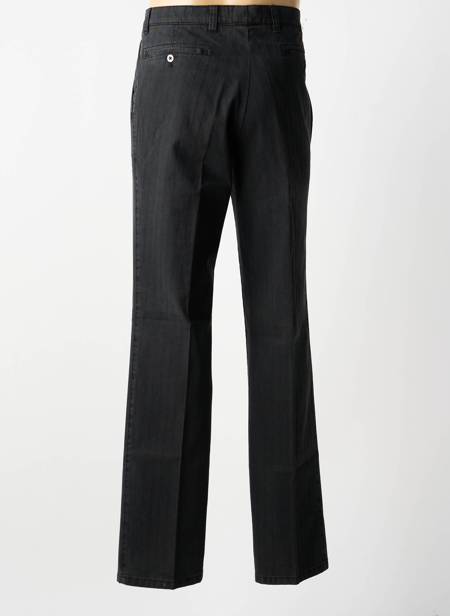 Pantalon droit tissage popeline taille normale noir LUIGI MORINI homme