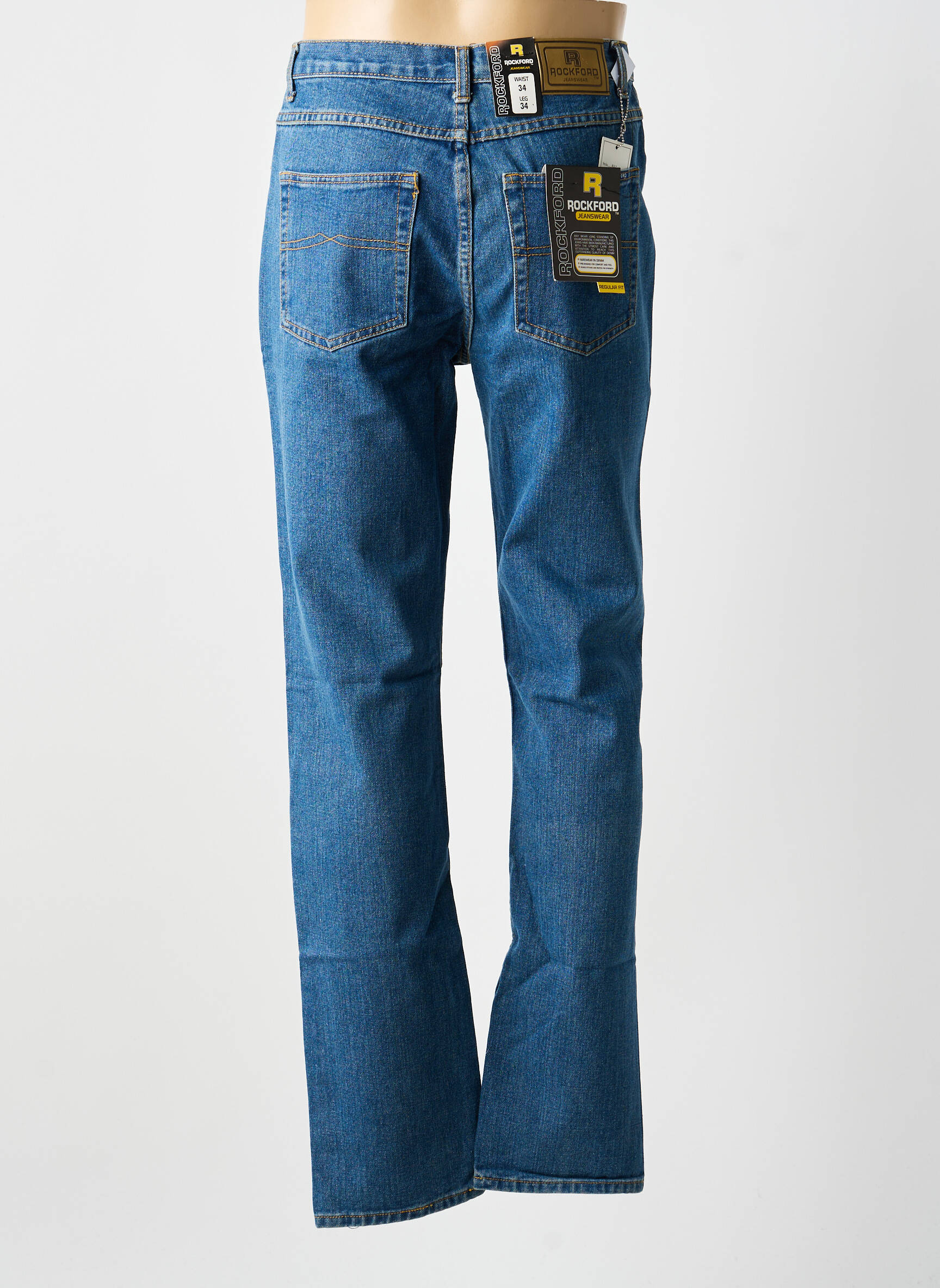 Jeans coupe droite stretch taille normale bleu ROCKFORD homme