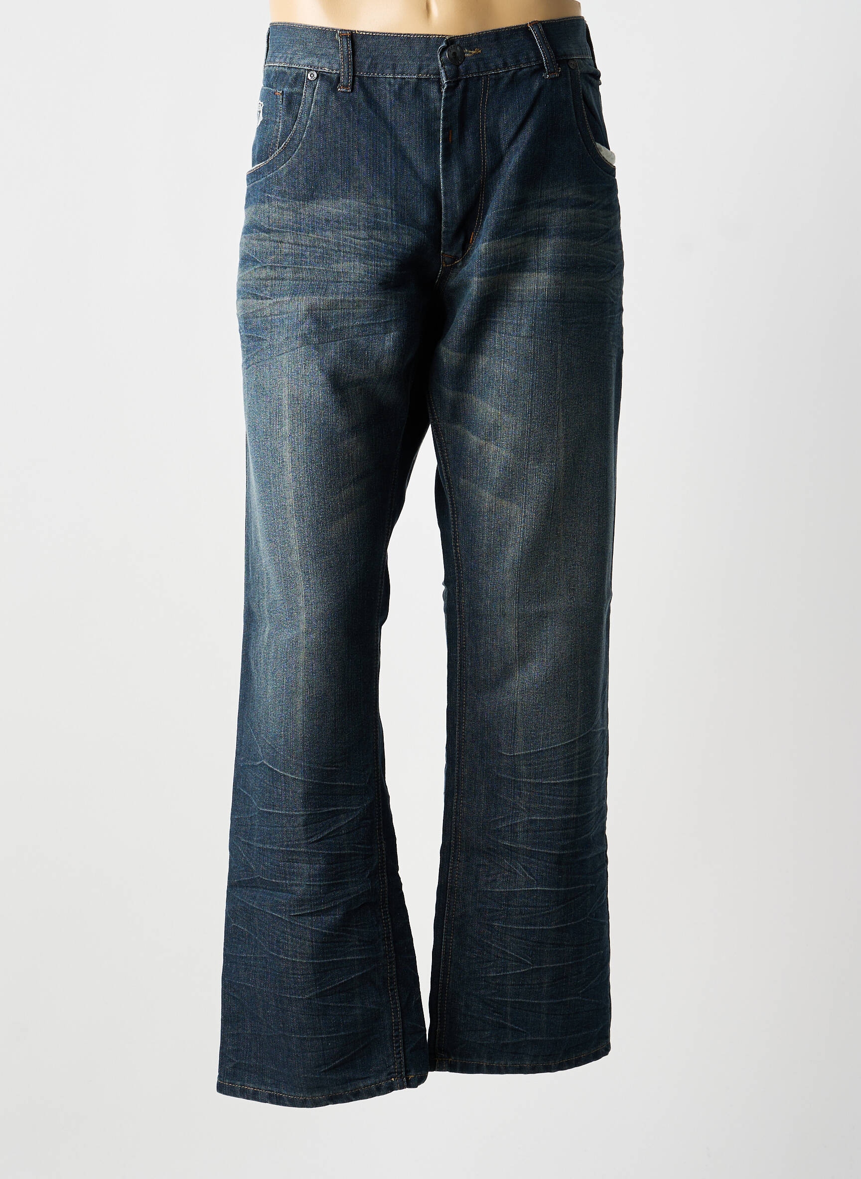 Jeans coupe droite stretch taille normale bleu FREDERICK homme