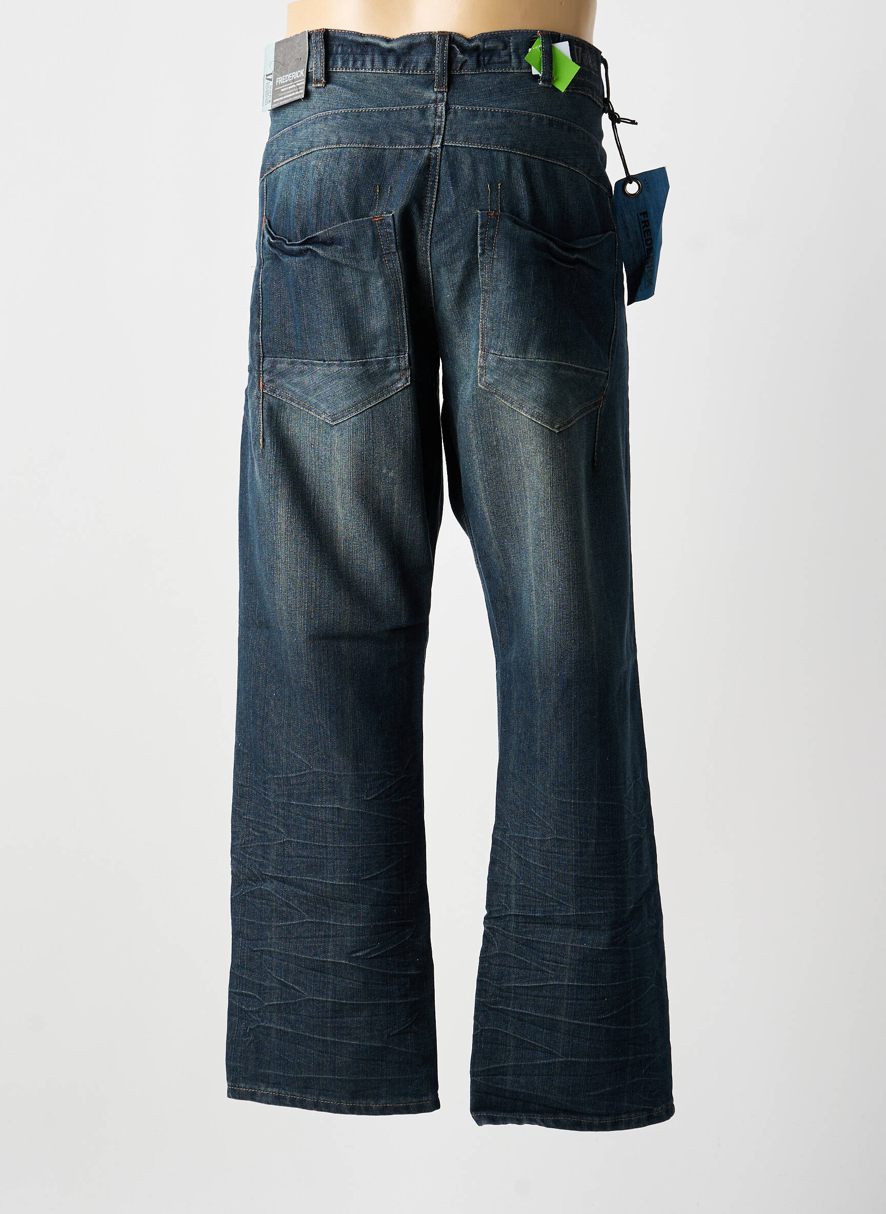 Jeans coupe droite stretch taille normale bleu FREDERICK homme