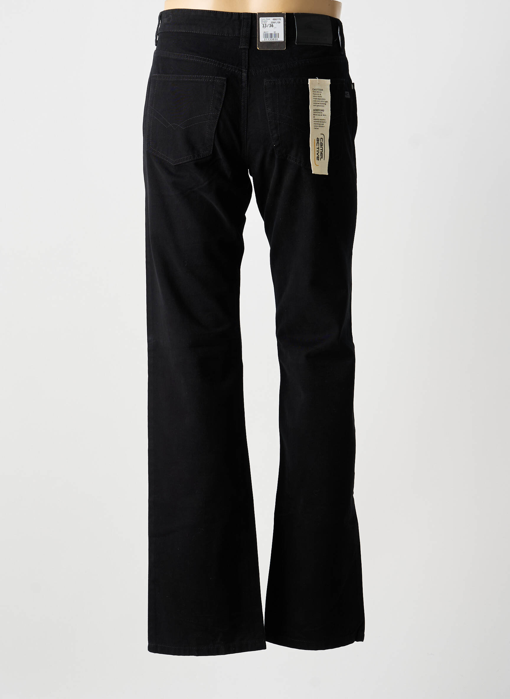 Jeans coupe droite stretch taille normale noir CAMEL ACTIVE homme
