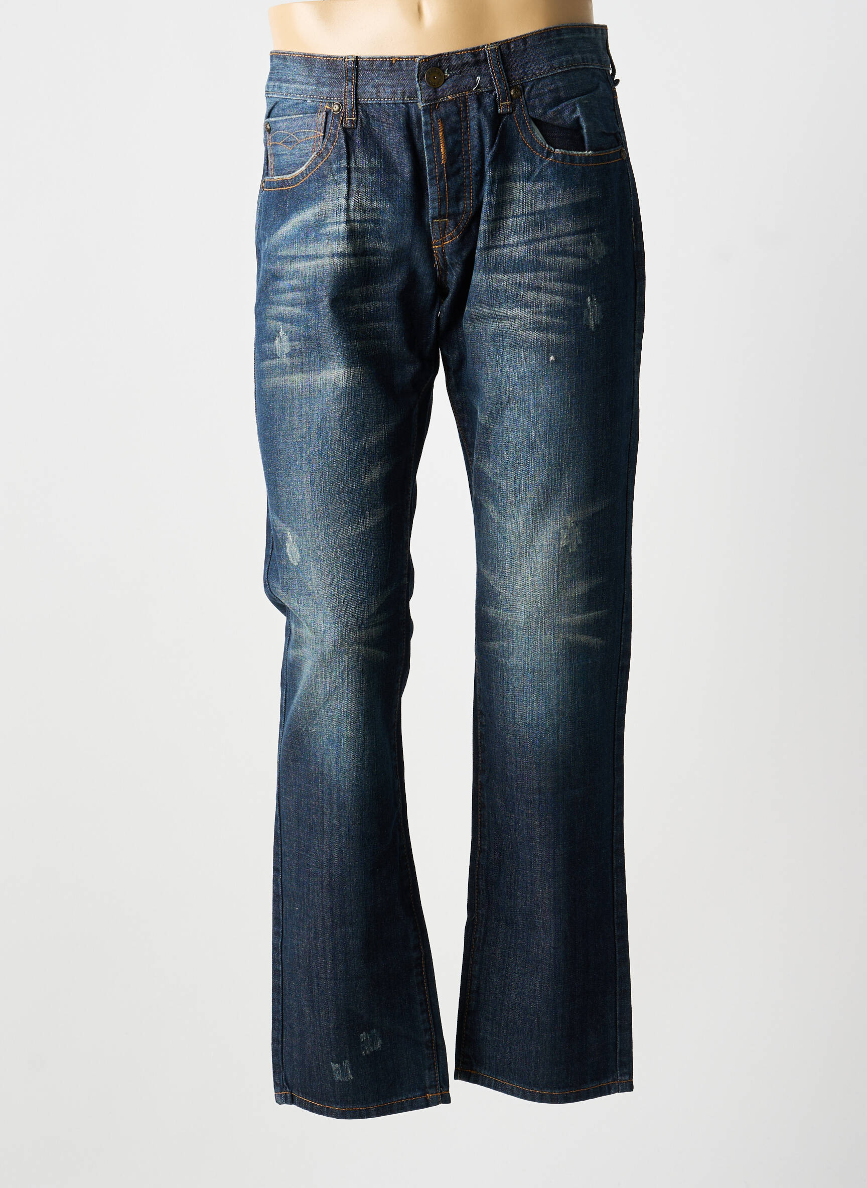Jeans coupe droite fermeture boutonnée sur le devant taille normale bleu SCOTT AND FOX homme