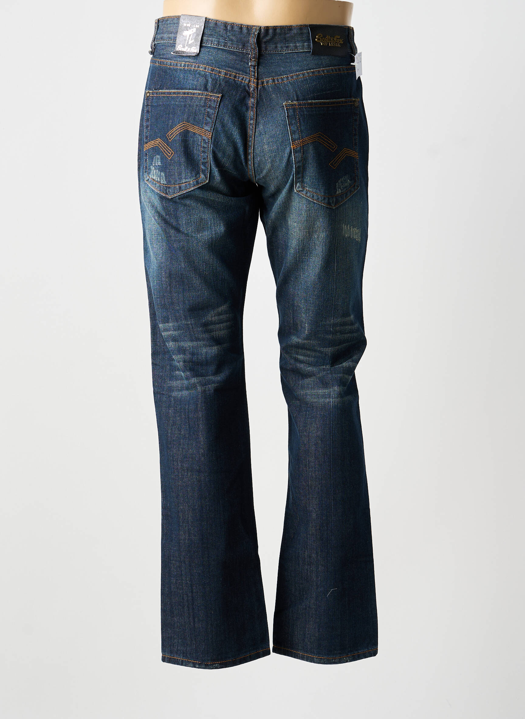 Jeans coupe droite fermeture boutonnée sur le devant taille normale bleu SCOTT AND FOX homme