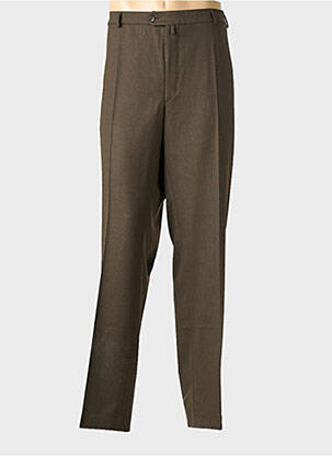 Pantalon droit tissage chiné taille normale marron KLOTZ homme