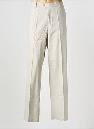 Pantalon droit tissage popeline taille normale beige DUKE homme