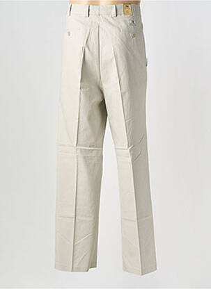 Pantalon droit tissage popeline taille normale beige DUKE homme