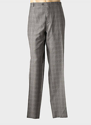 Pantalon droit tissage chiné taille normale marron LUCAS DELLI homme