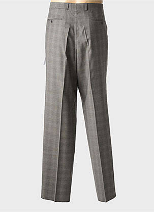 Pantalon droit tissage chiné taille normale marron LUCAS DELLI homme