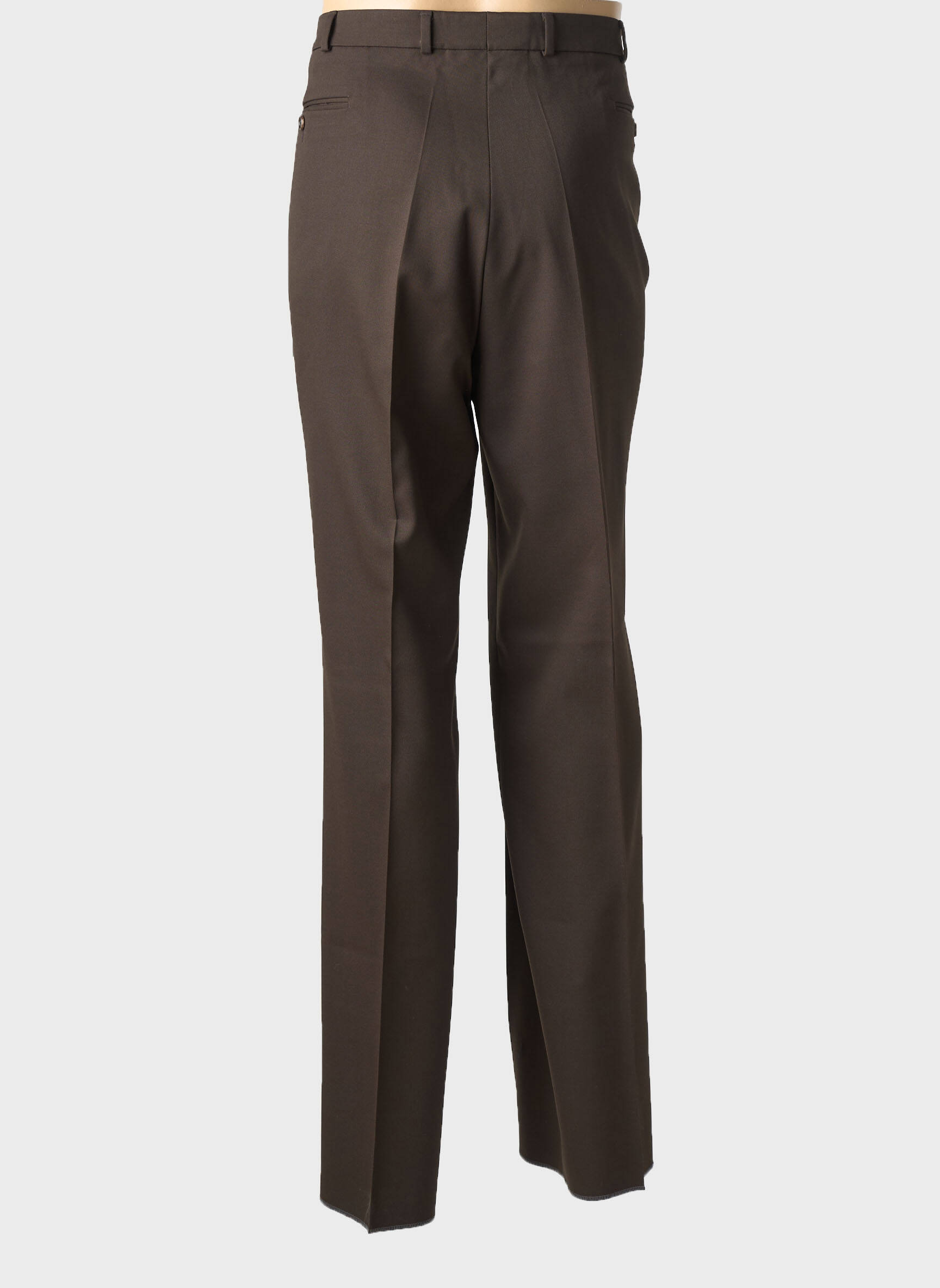 Pantalon droit taille à pinces taille normale marron KLOTZ homme