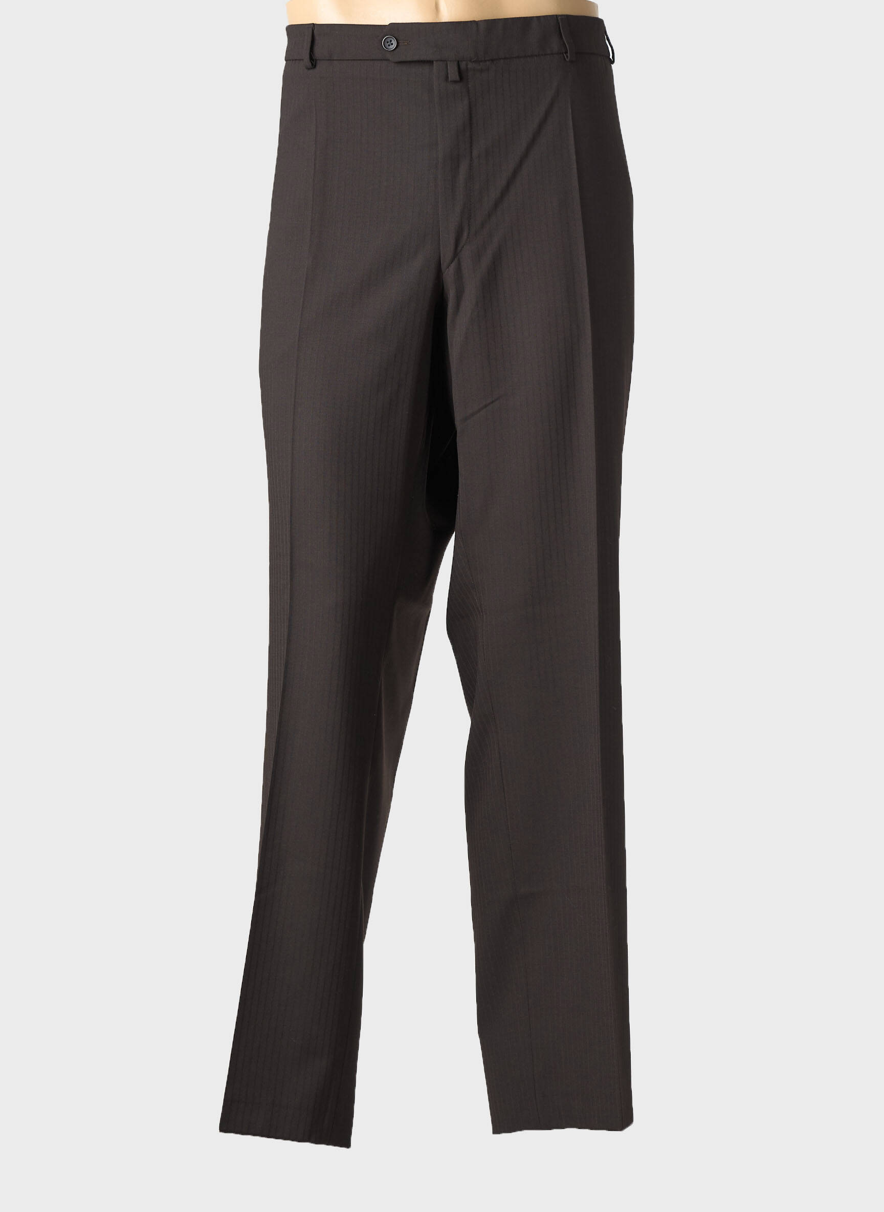 Pantalon droit taille à pinces taille normale marron KLOTZ homme