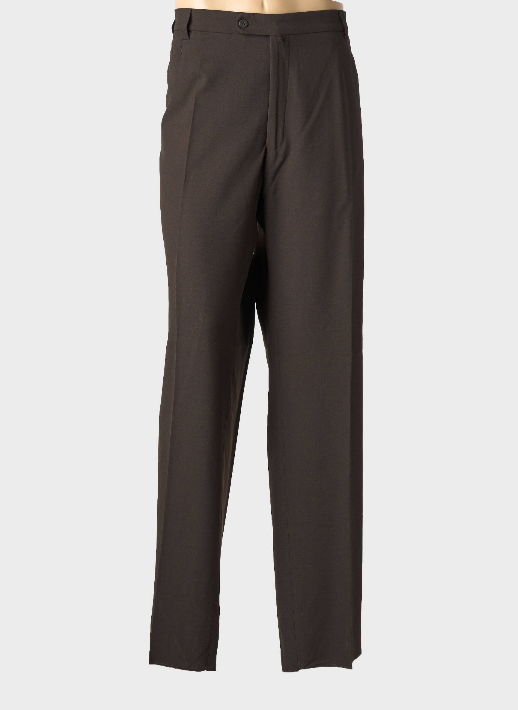 Pantalon droit taille à pinces taille normale marron CAFONE homme