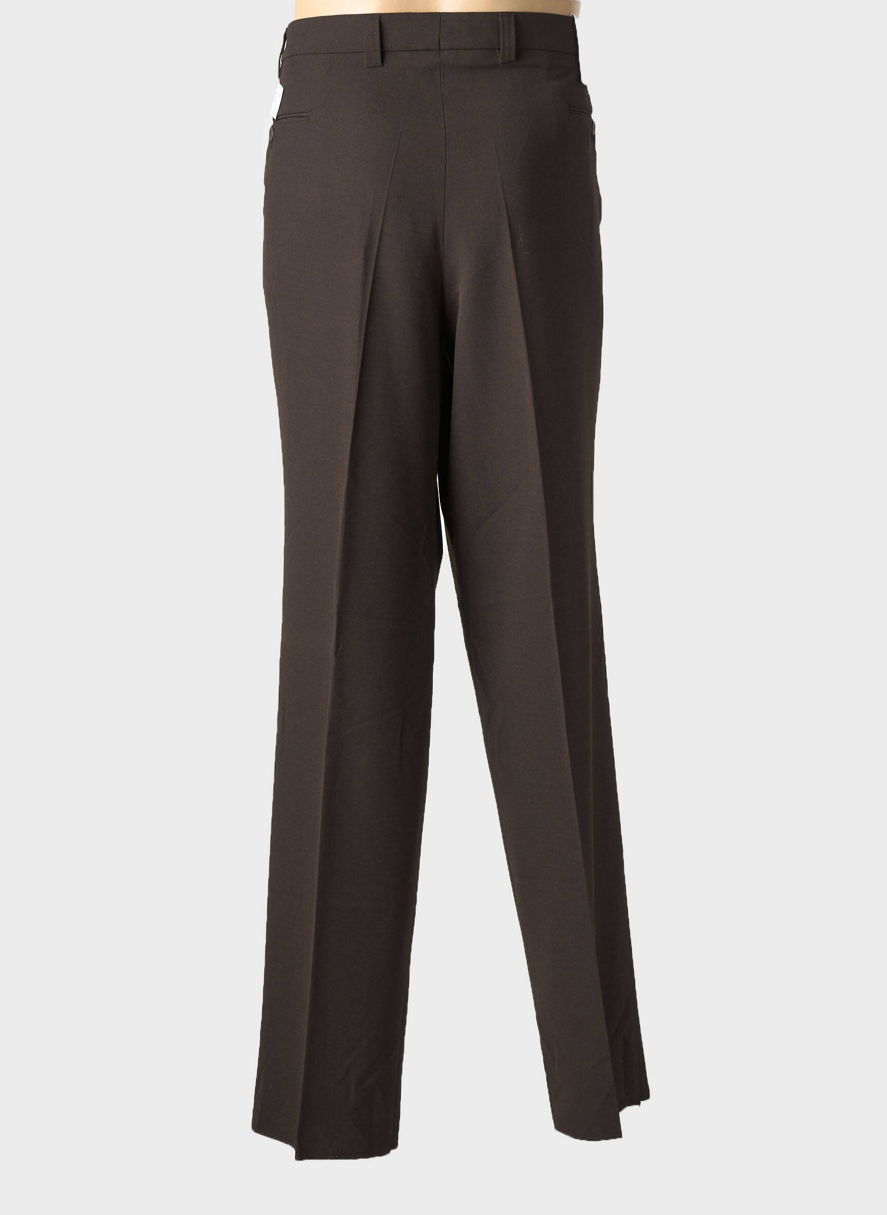 Pantalon droit taille à pinces taille normale marron CAFONE homme