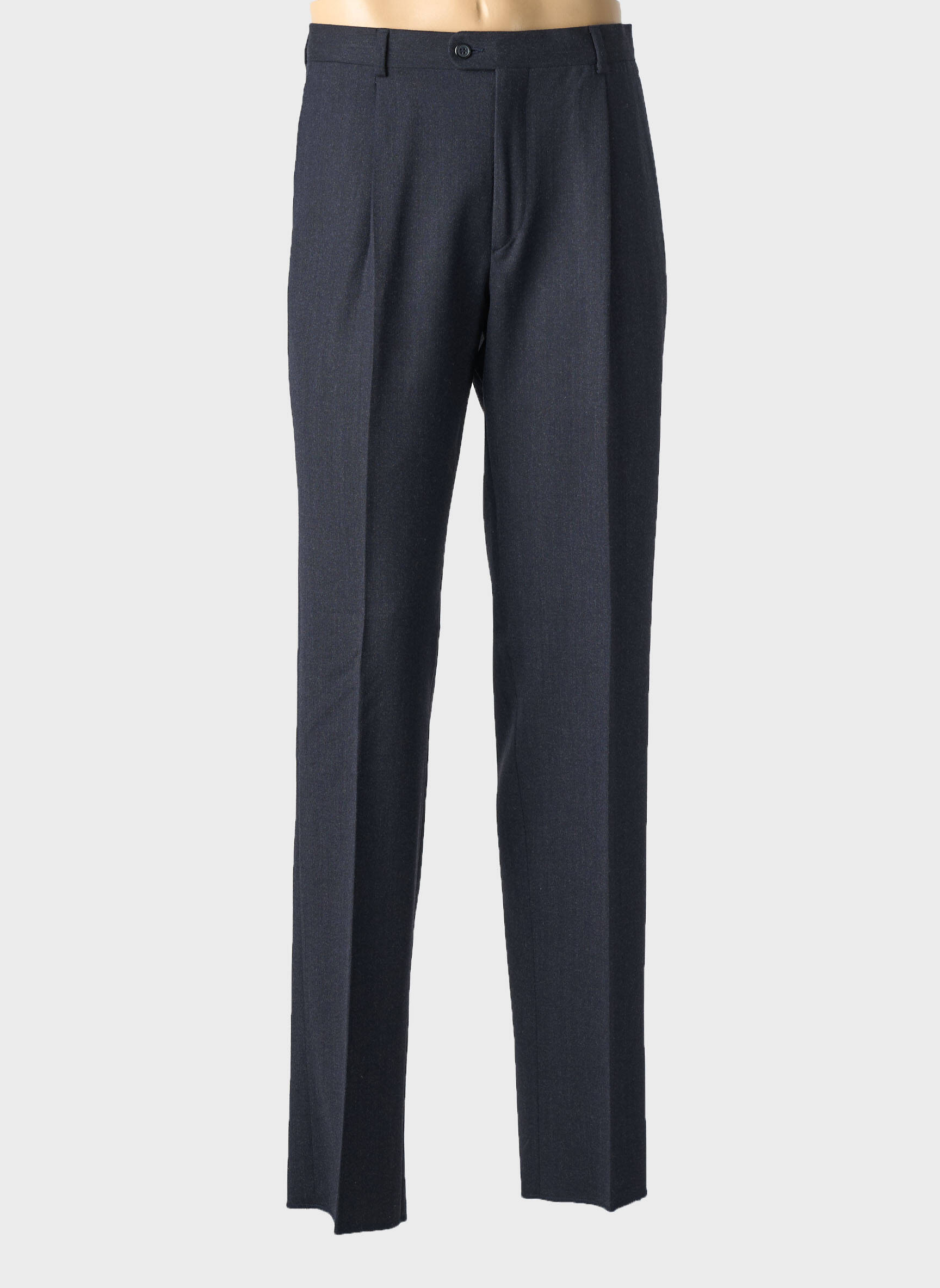 Pantalon droit tissage chiné taille normale bleu DIPLOMATE homme