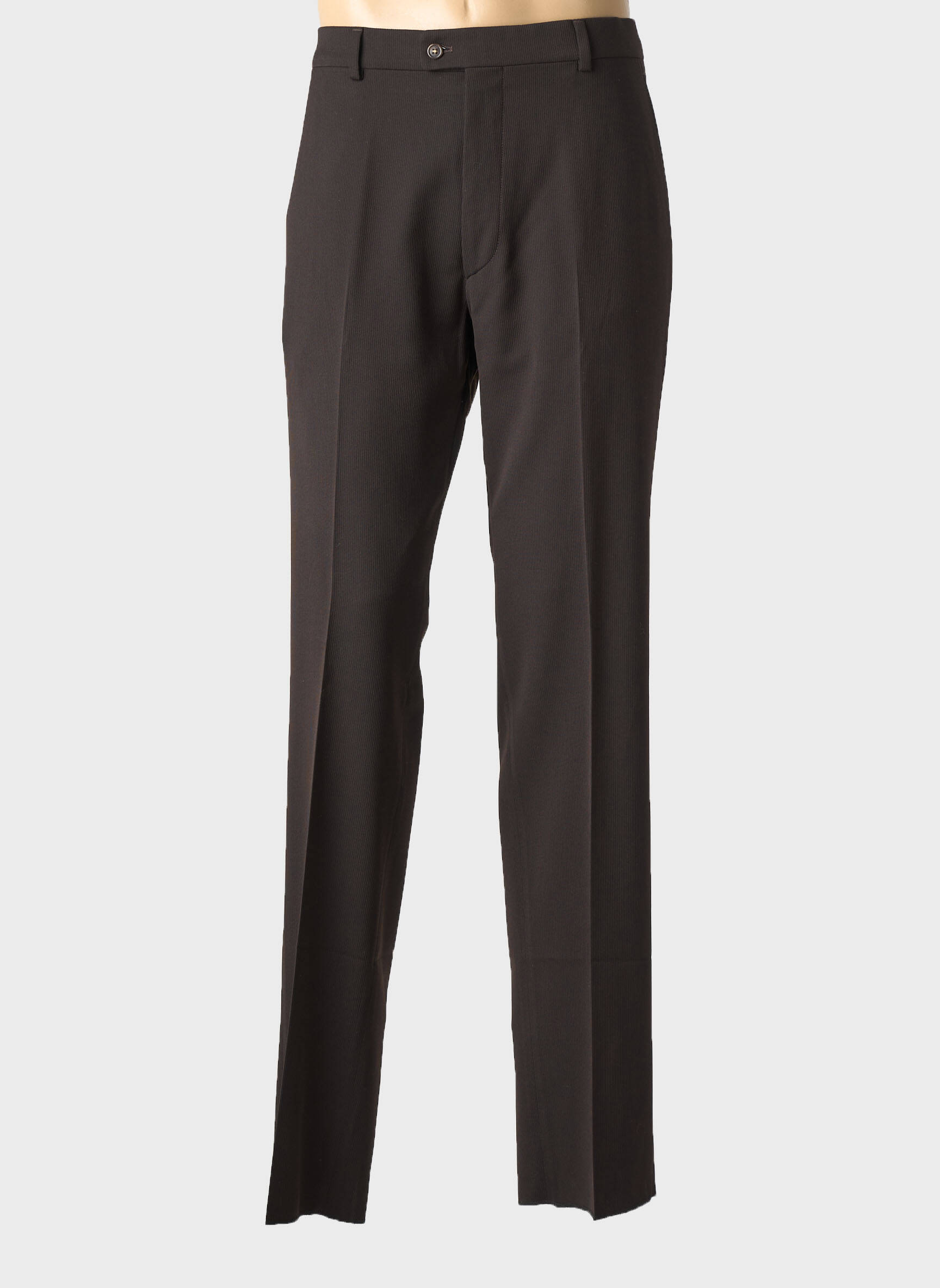 Pantalon droit taille à pinces taille normale marron DIPLOMATE homme