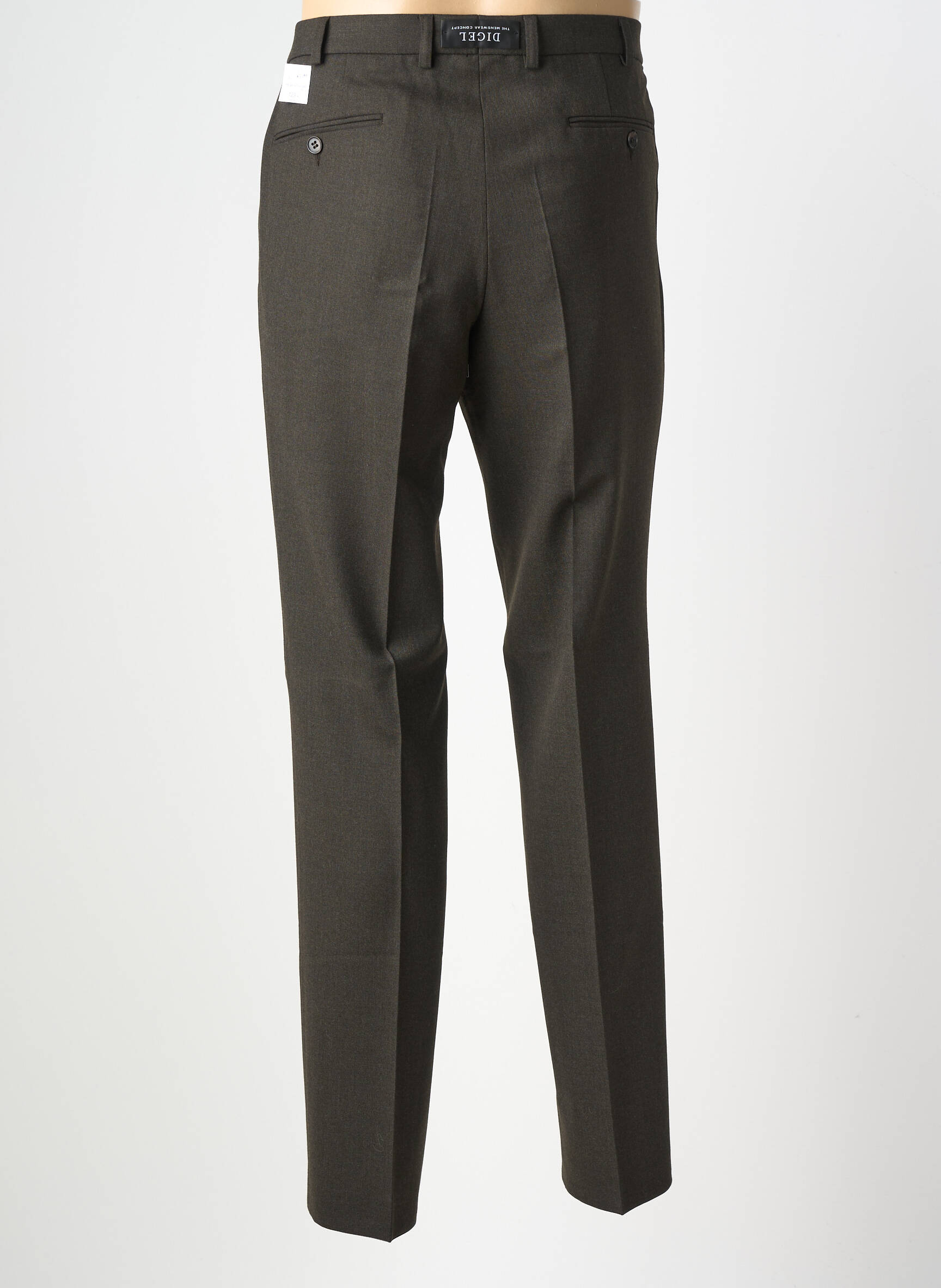 Pantalon droit tissage chiné taille normale vert DIGEL homme