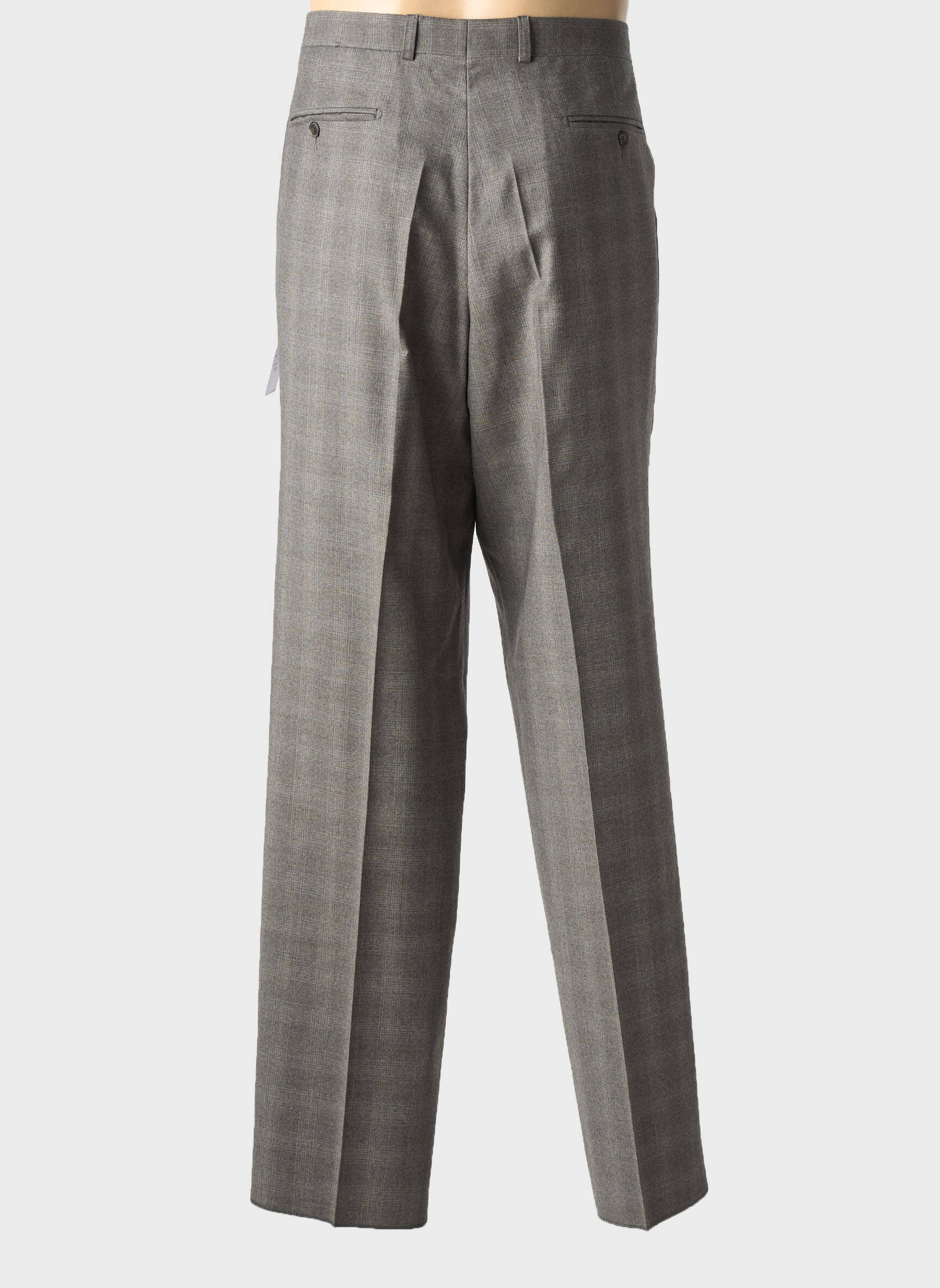 Pantalon droit tissage chiné taille normale marron LUCAS DELLI homme