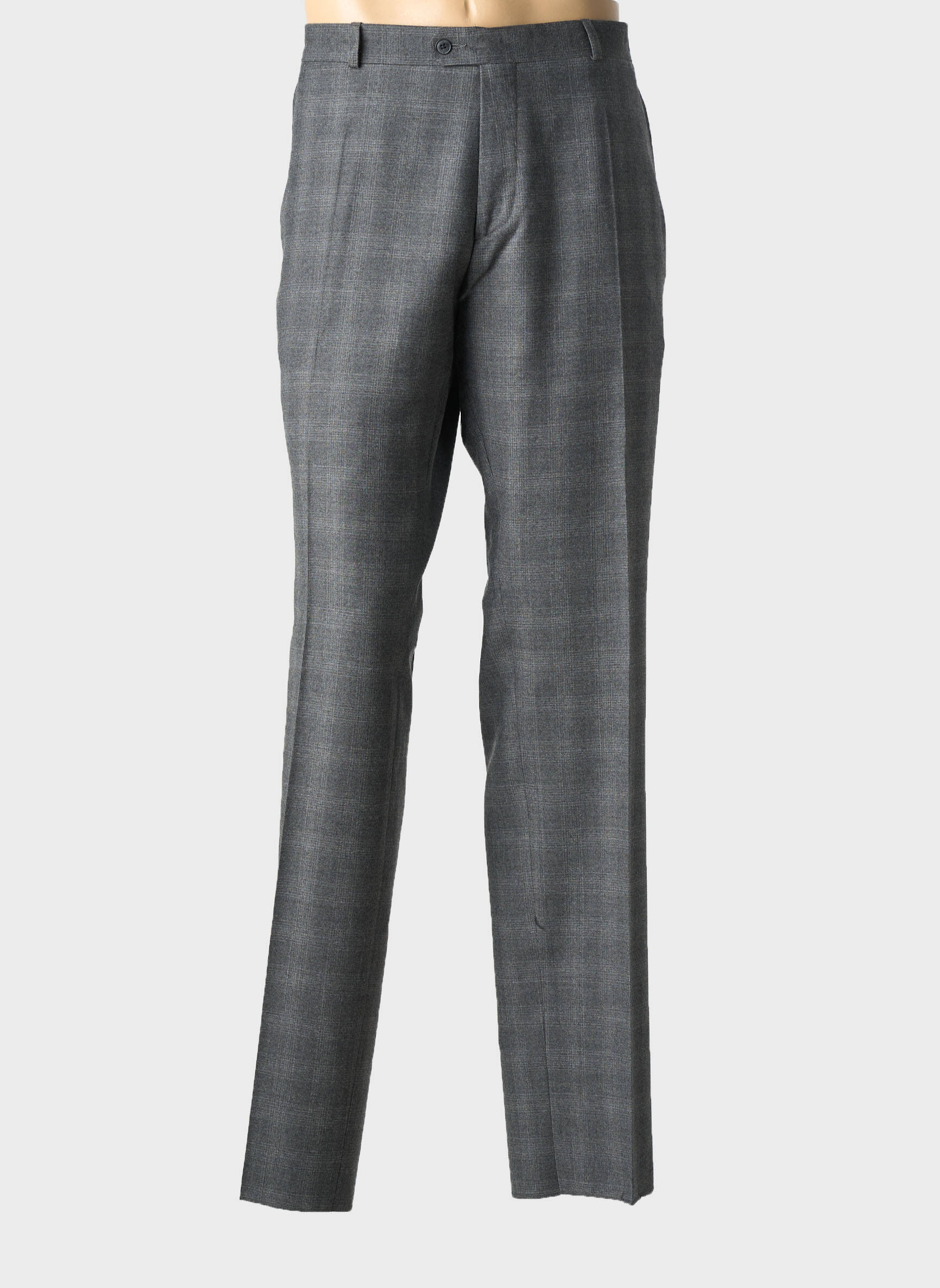 Pantalon droit tissage chiné taille normale gris LUCAS DELLI homme