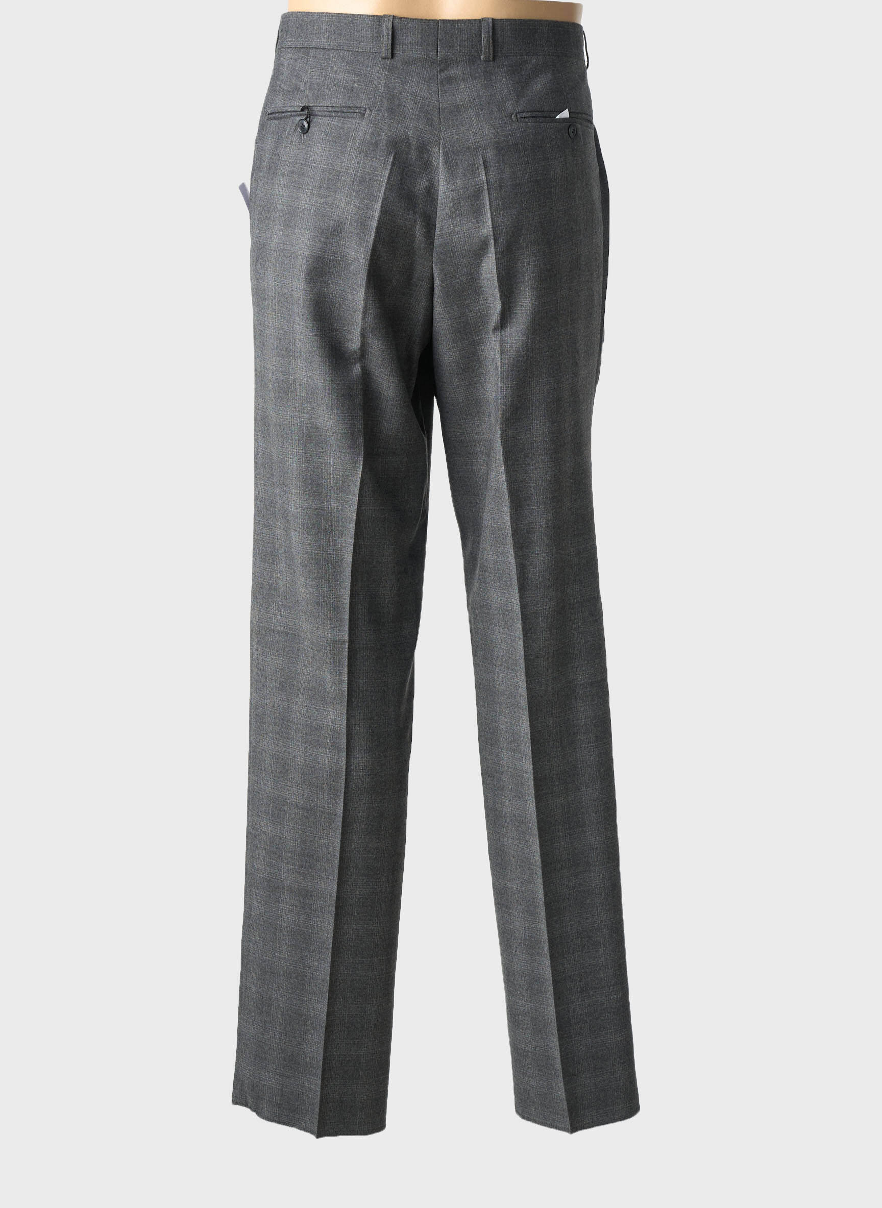 Pantalon droit tissage chiné taille normale gris LUCAS DELLI homme