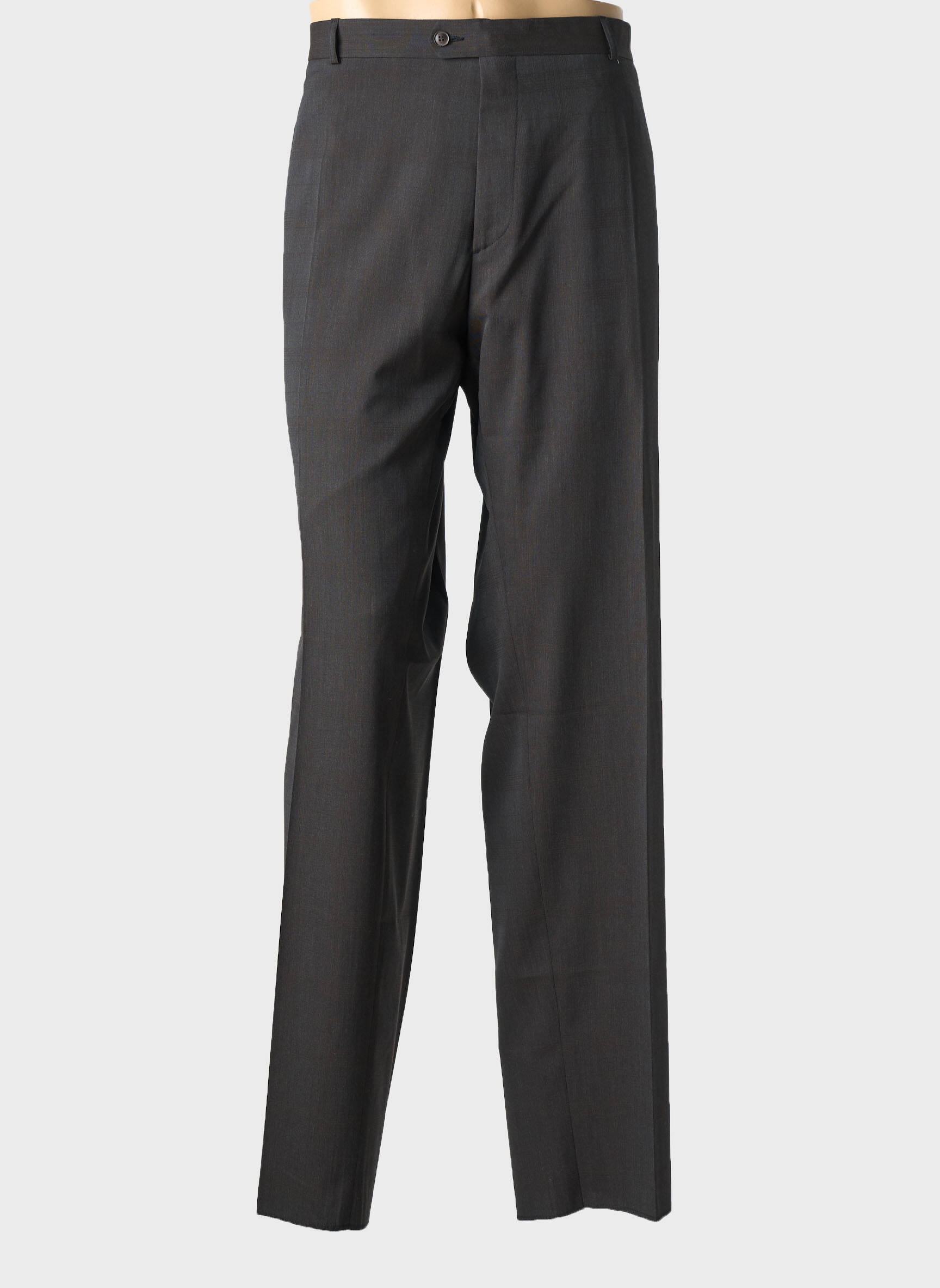 Pantalon droit tissage chiné taille normale gris LUCAS DELLI homme