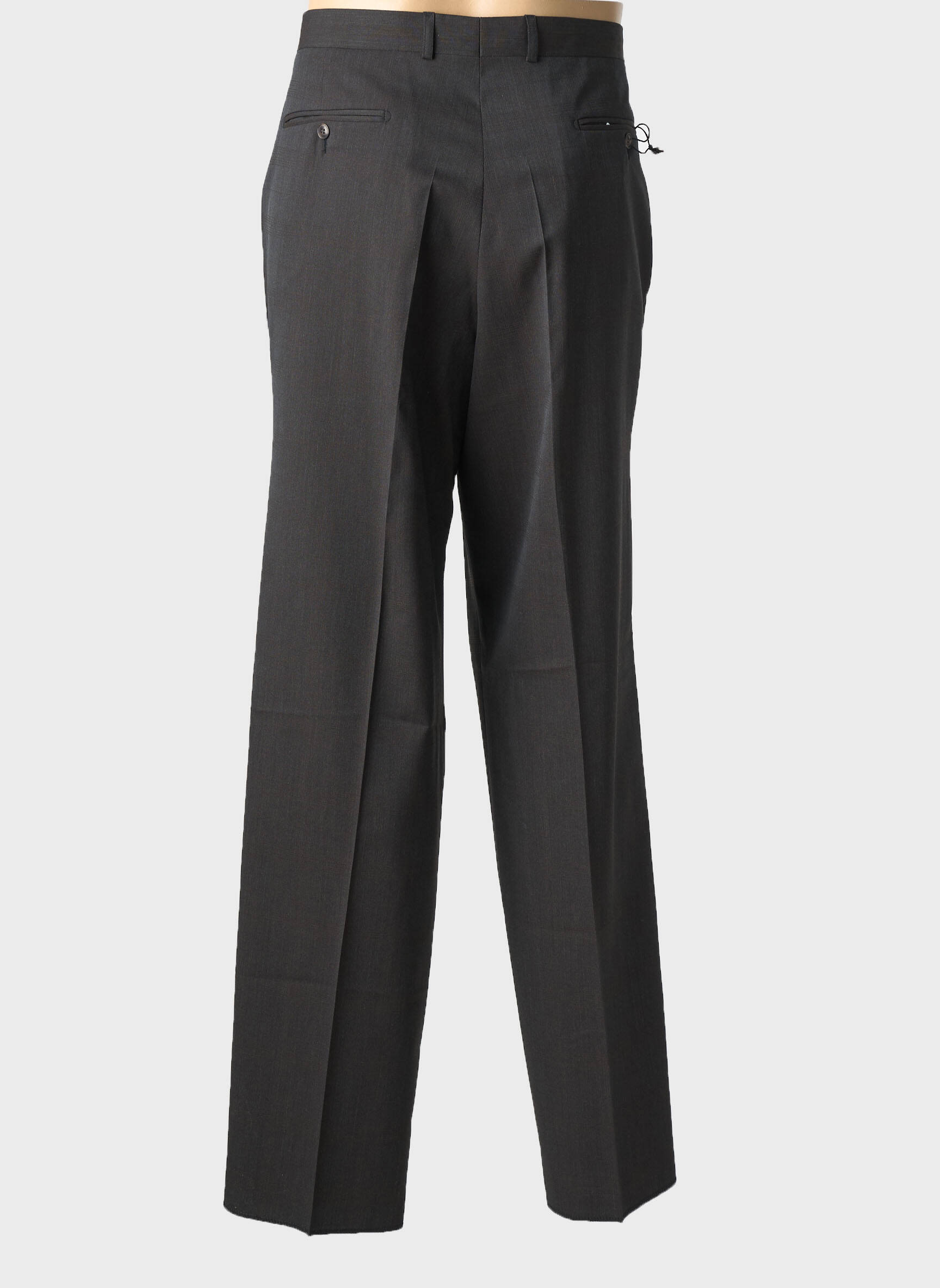 Pantalon droit tissage chiné taille normale gris LUCAS DELLI homme