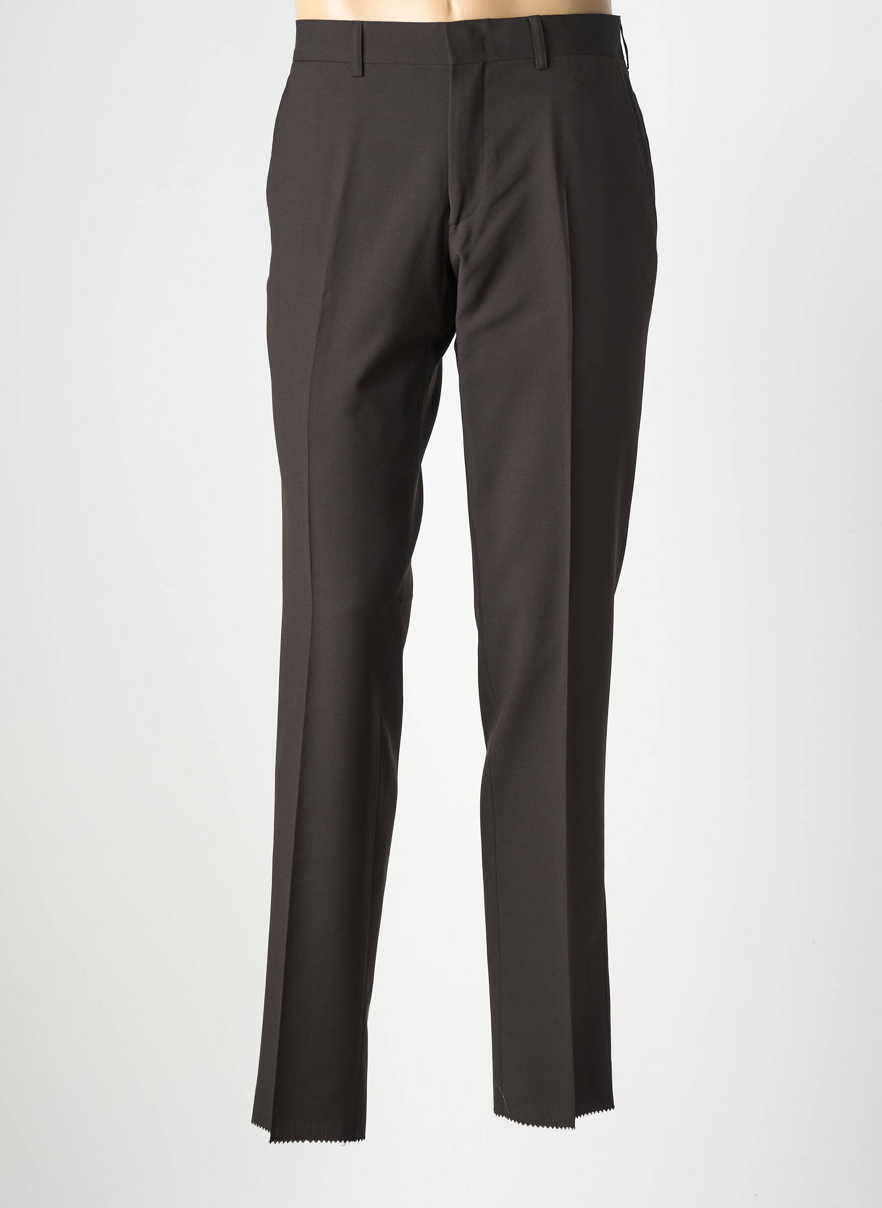 Pantalon slim taille à pinces taille normale marron DANIEL HECHTER homme