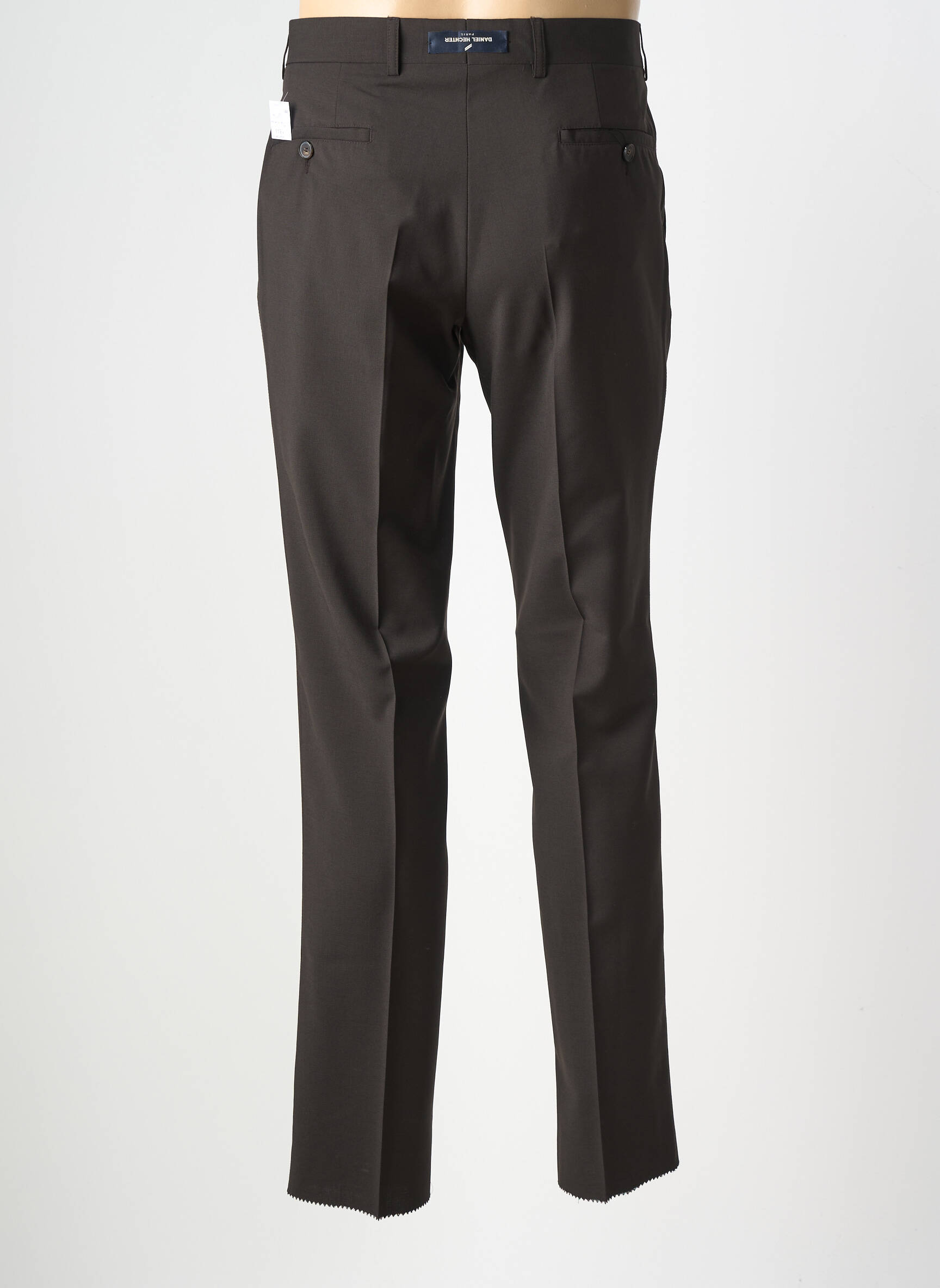 Pantalon slim taille à pinces taille normale marron DANIEL HECHTER homme