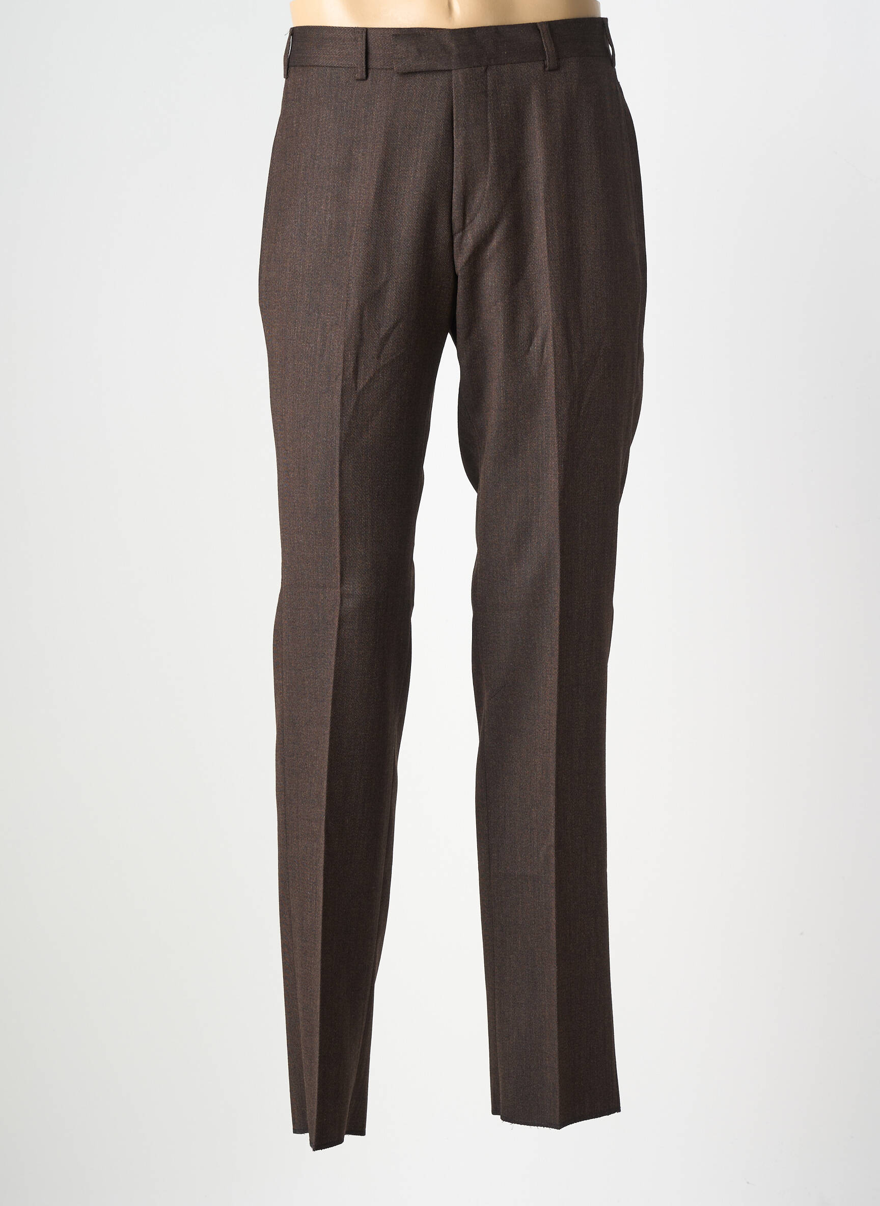 Pantalon droit tissage chiné taille normale marron DANIEL HECHTER homme