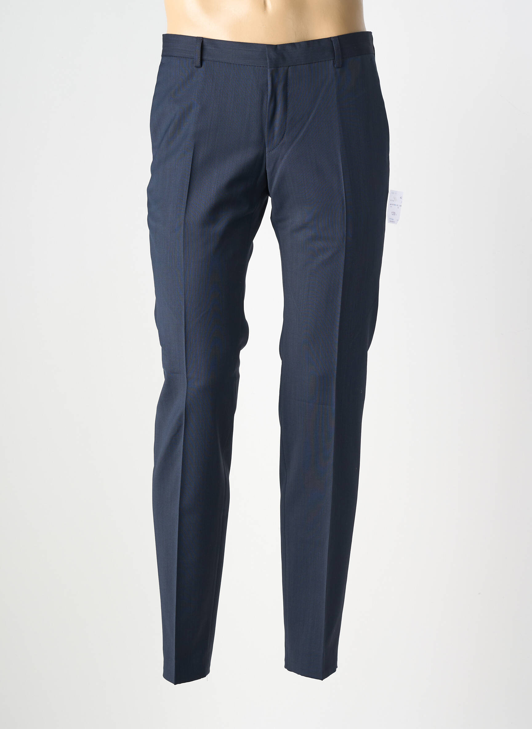 Pantalon slim taille à pinces taille normale bleu BENVENUTO homme