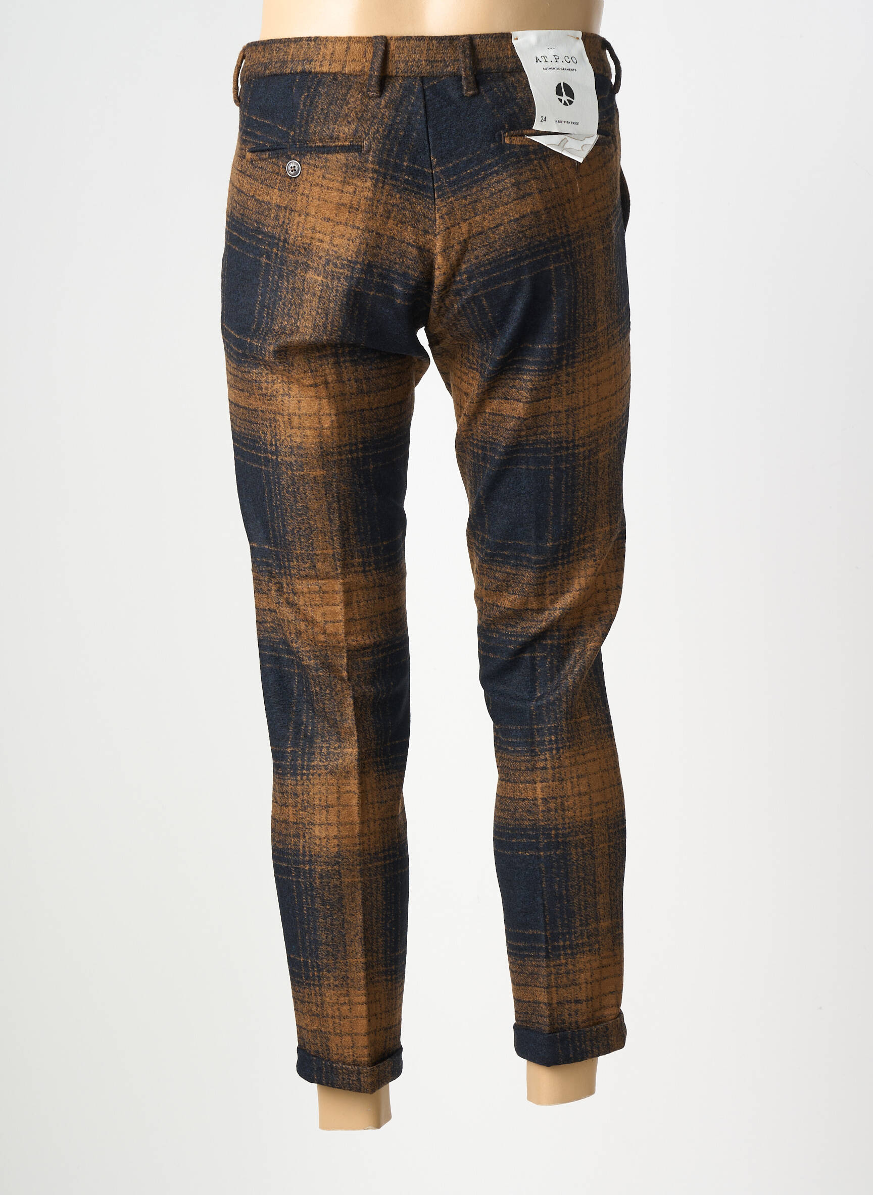Pantalon slim taille à pinces taille normale marron AT.P.CO homme