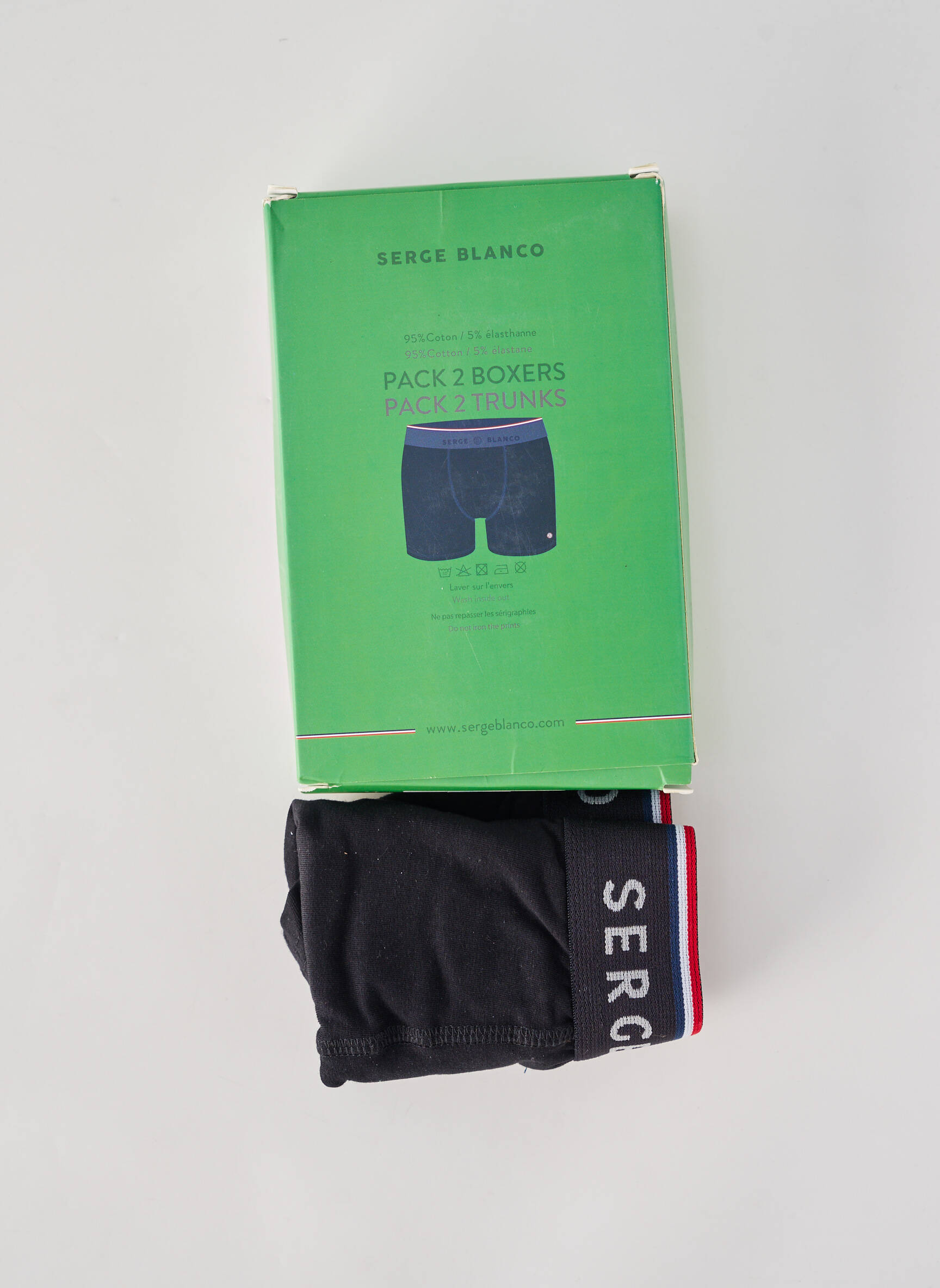Boxer stretch noir SERGE BLANCO homme