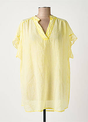 Tunique manches courtes légère et transparente jaune SISSI FASHION femme