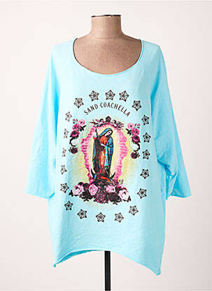 T-shirt manches 3/4 manches 3/4 bleu B2B BY SANDCO femme