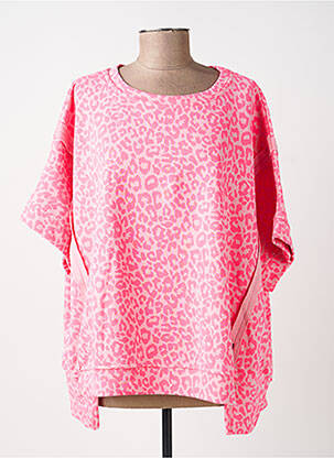 Top manches courtes manches courtes rose MADE IN ITALY femme