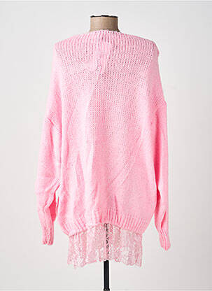 Pull coupe droite manches longues rose MADE IN ITALY femme