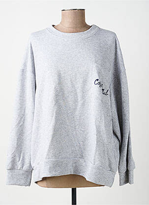 Sweat-shirt sérigraphie floquée manches longues gris WIYA femme