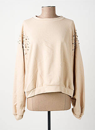 Sweat-shirt manches longues manches longues beige NEW COLLECTION femme