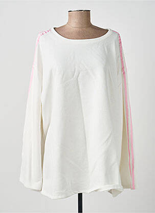 Sweat-shirt manches longues manches longues blanc SISSI FASHION femme